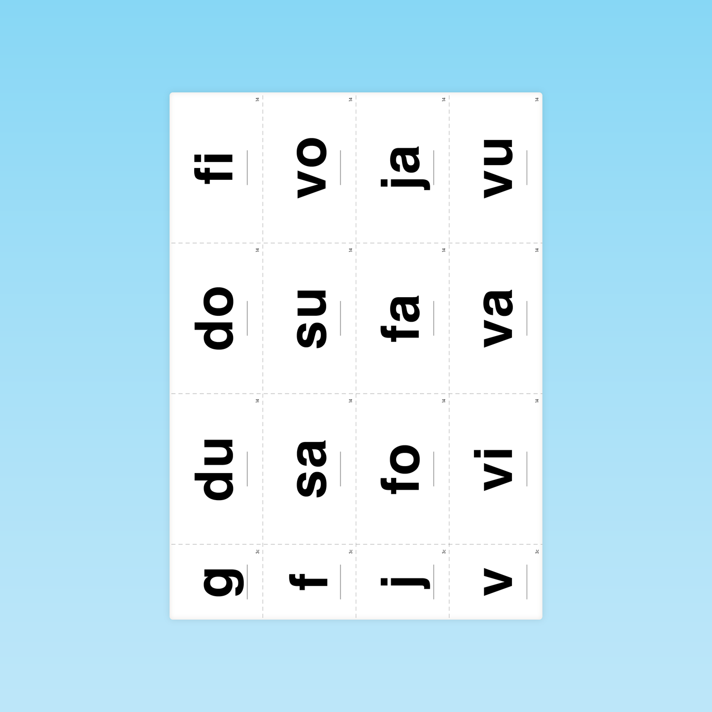 Cartes syllabes du matériel Conscience phonologique P1 à compléter pour exercer la fusion et la segmentation