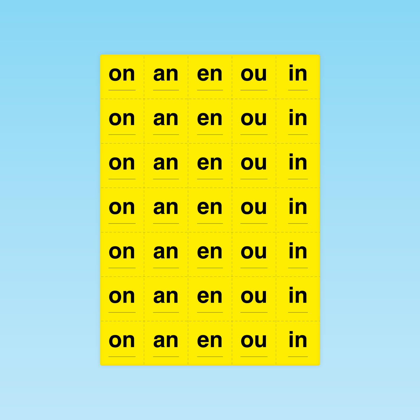 cartes des sons on an en ou in pour apprentissage des graphèmes complexes en lecture cp