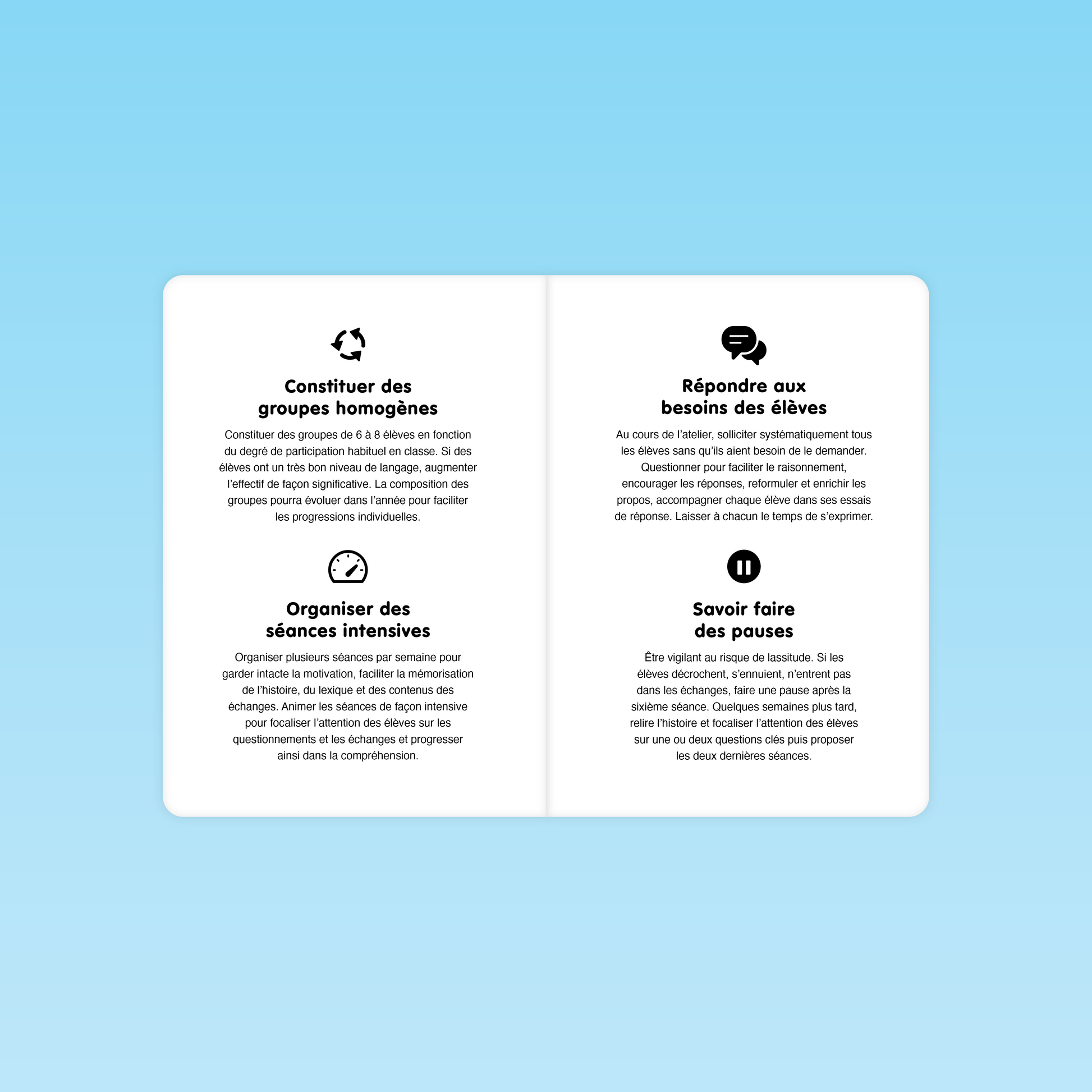 Conseils pour organiser les groupes et animer les séances avec le guide La soupe aux cailloux GS