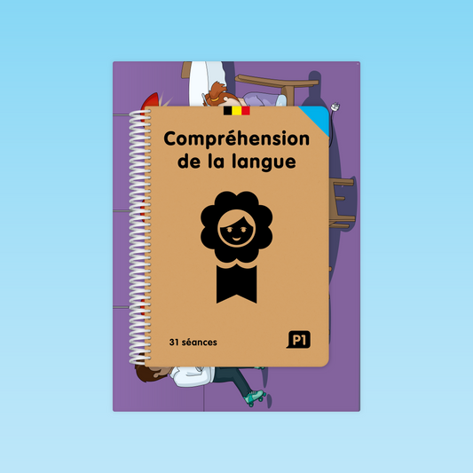 couverture du guide Compréhension de la langue P1 format spirale avec indication de 31 séances