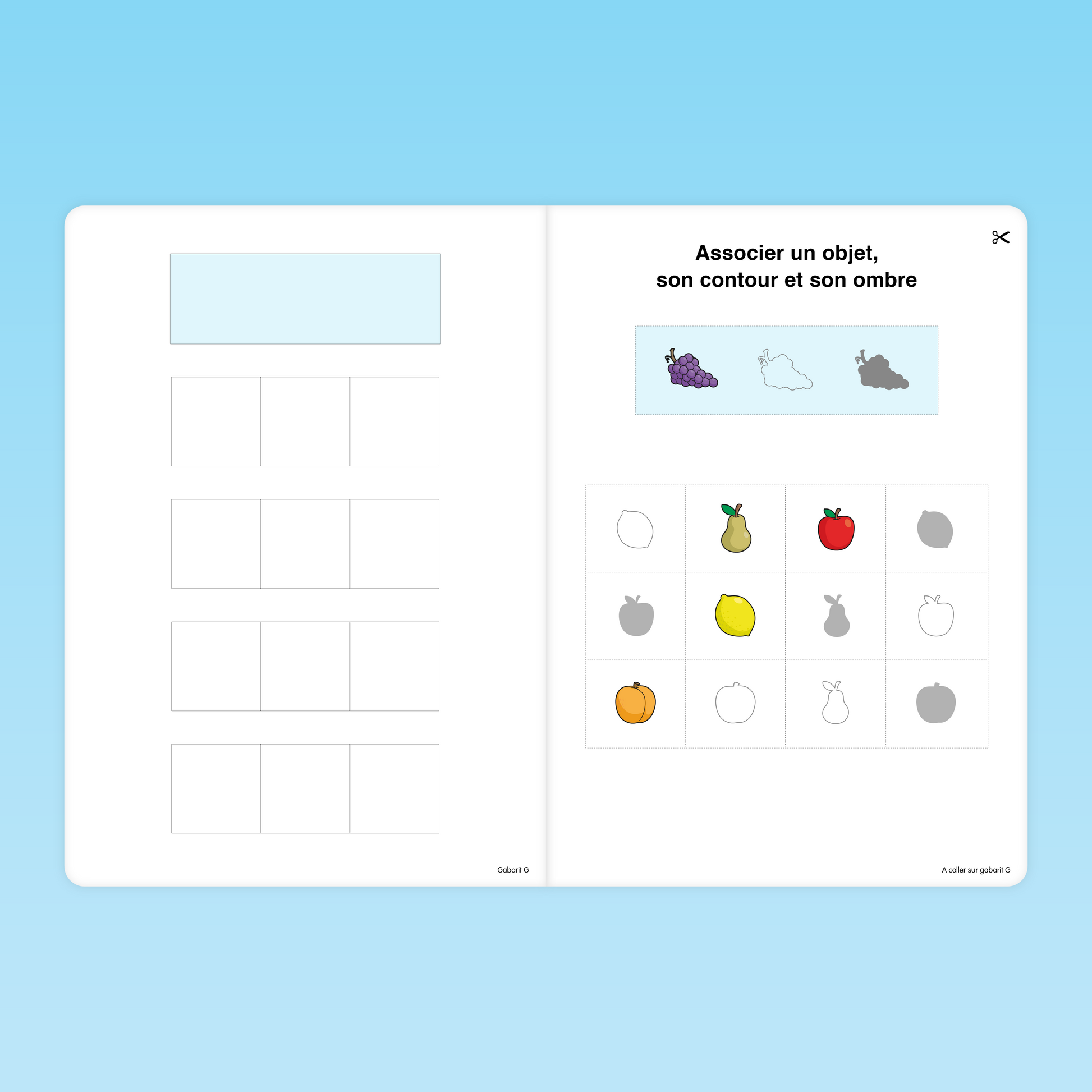 Fiche MS pour associer fruit, contour et ombre en discrimination visuelle