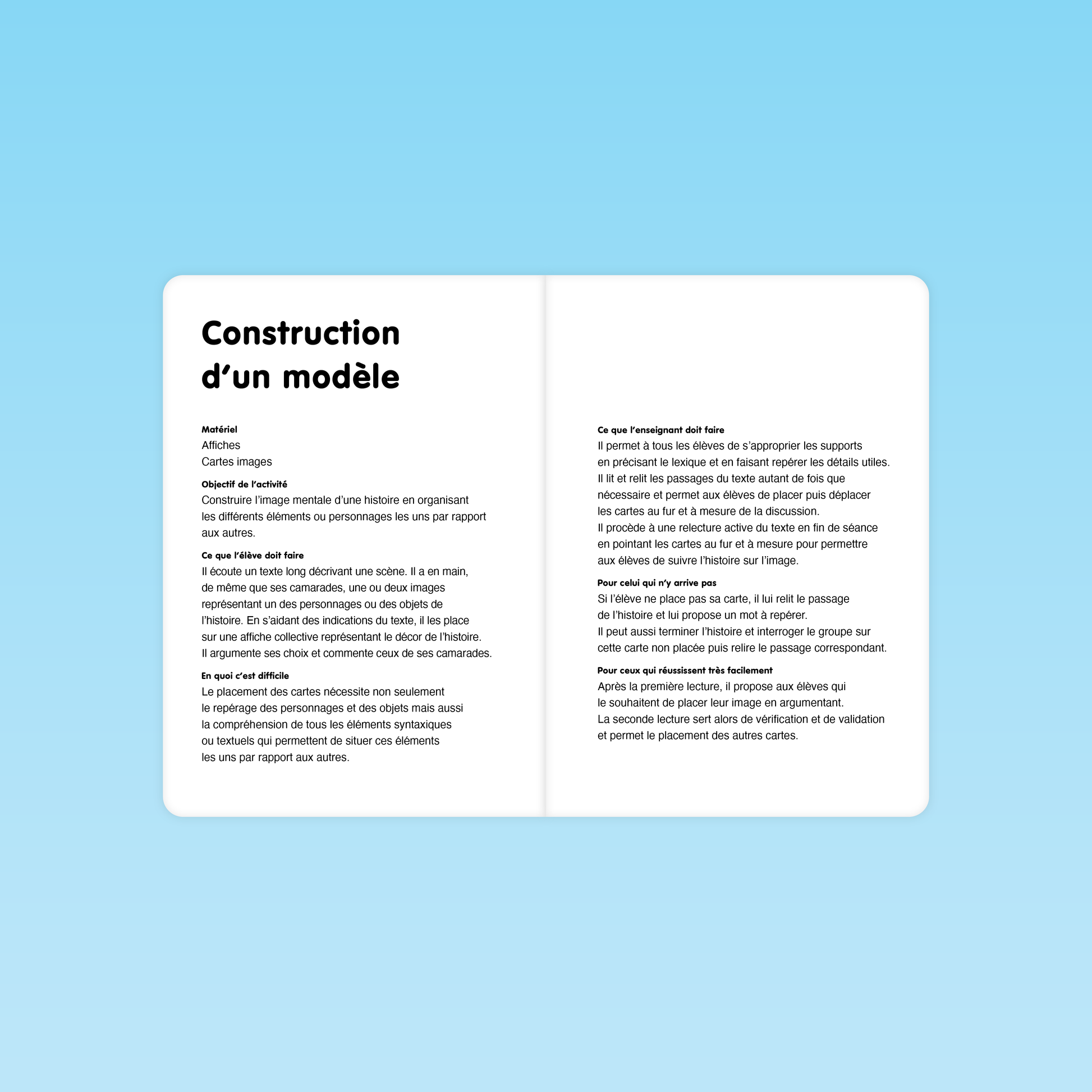 Fiche pédagogique sur la construction d’un modèle de situation en maternelle M3