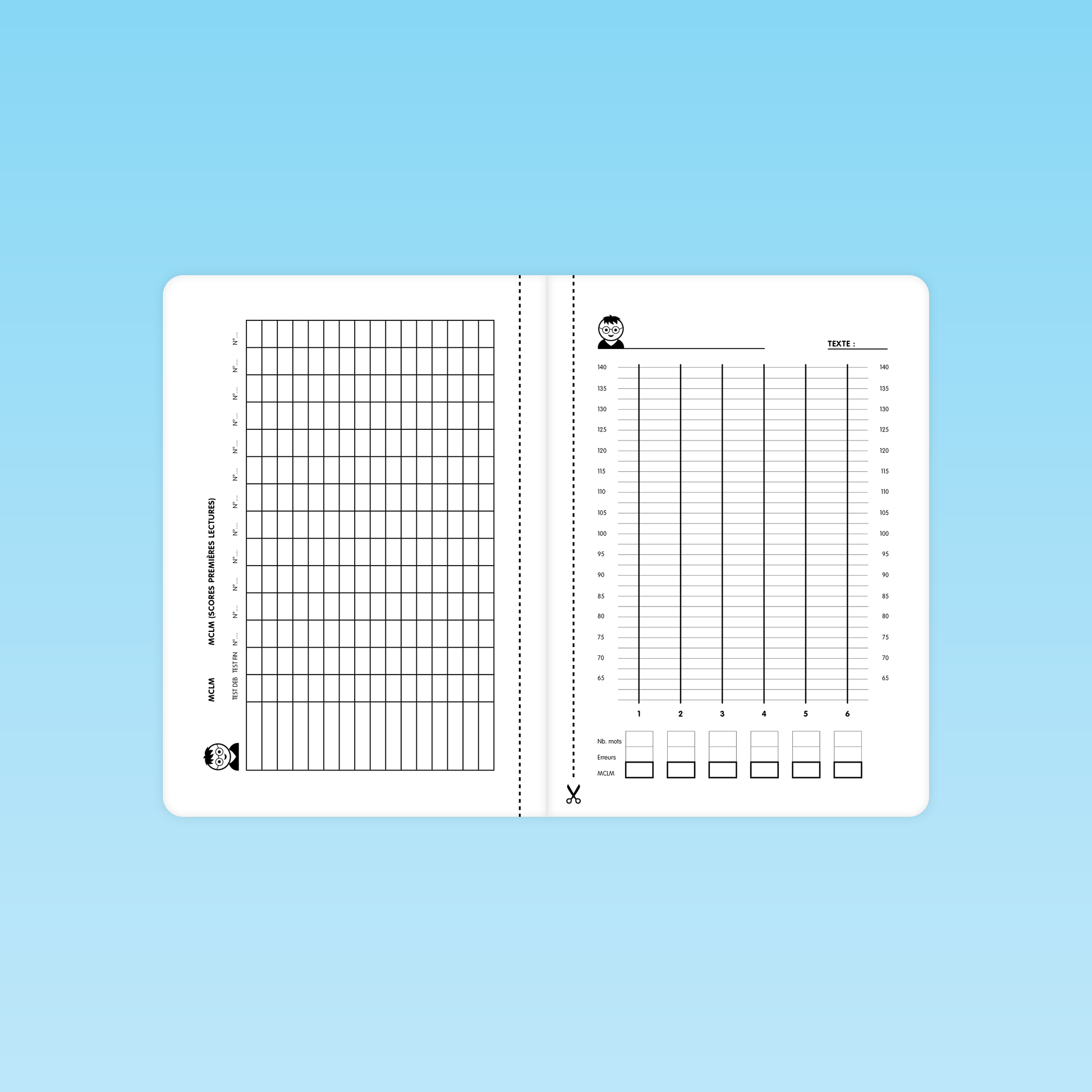grille graphique pour le suivi des scores en fluence de lecture CE CM