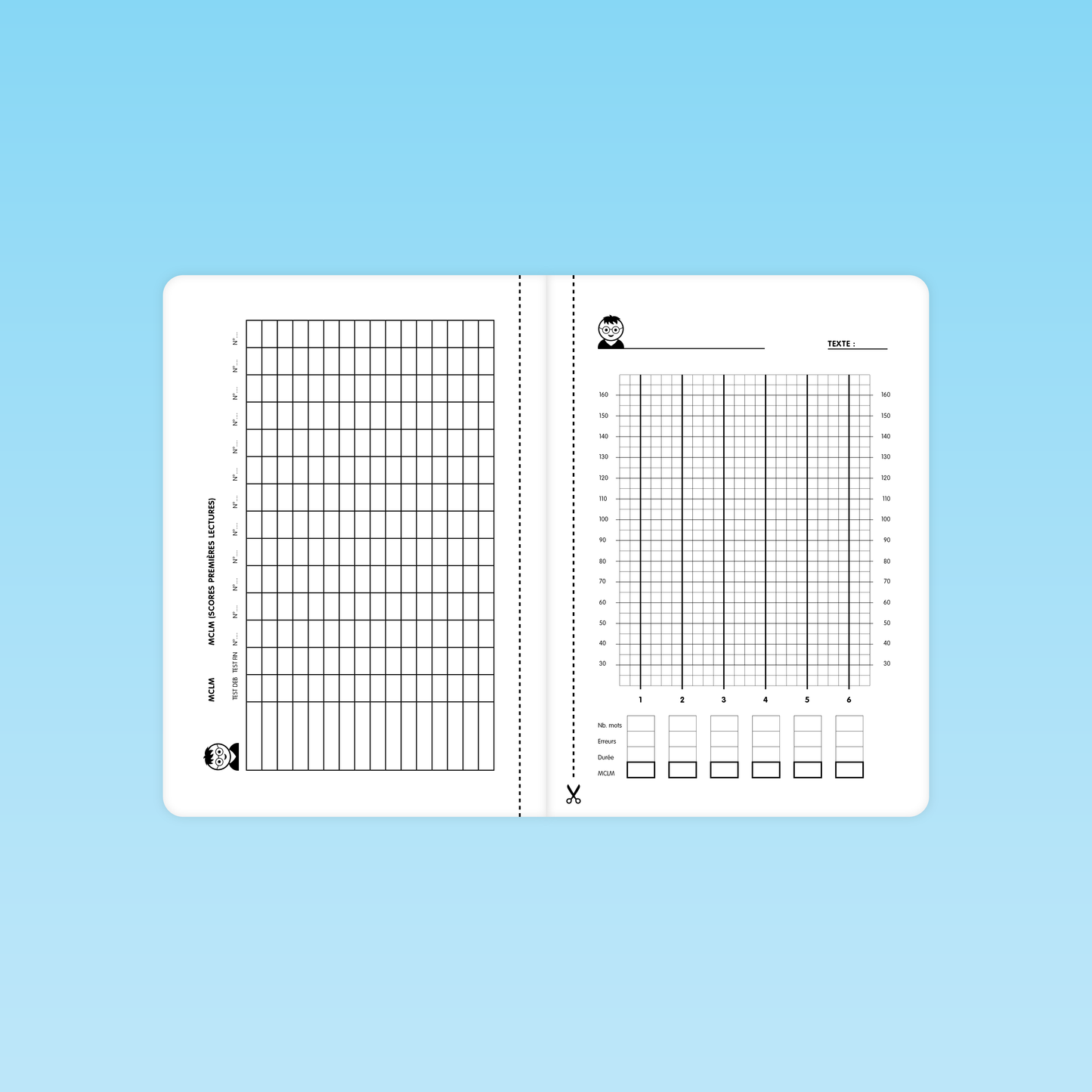 grille de suivi des scores de lecture pour entraînement à la fluence en CM 6e 5e