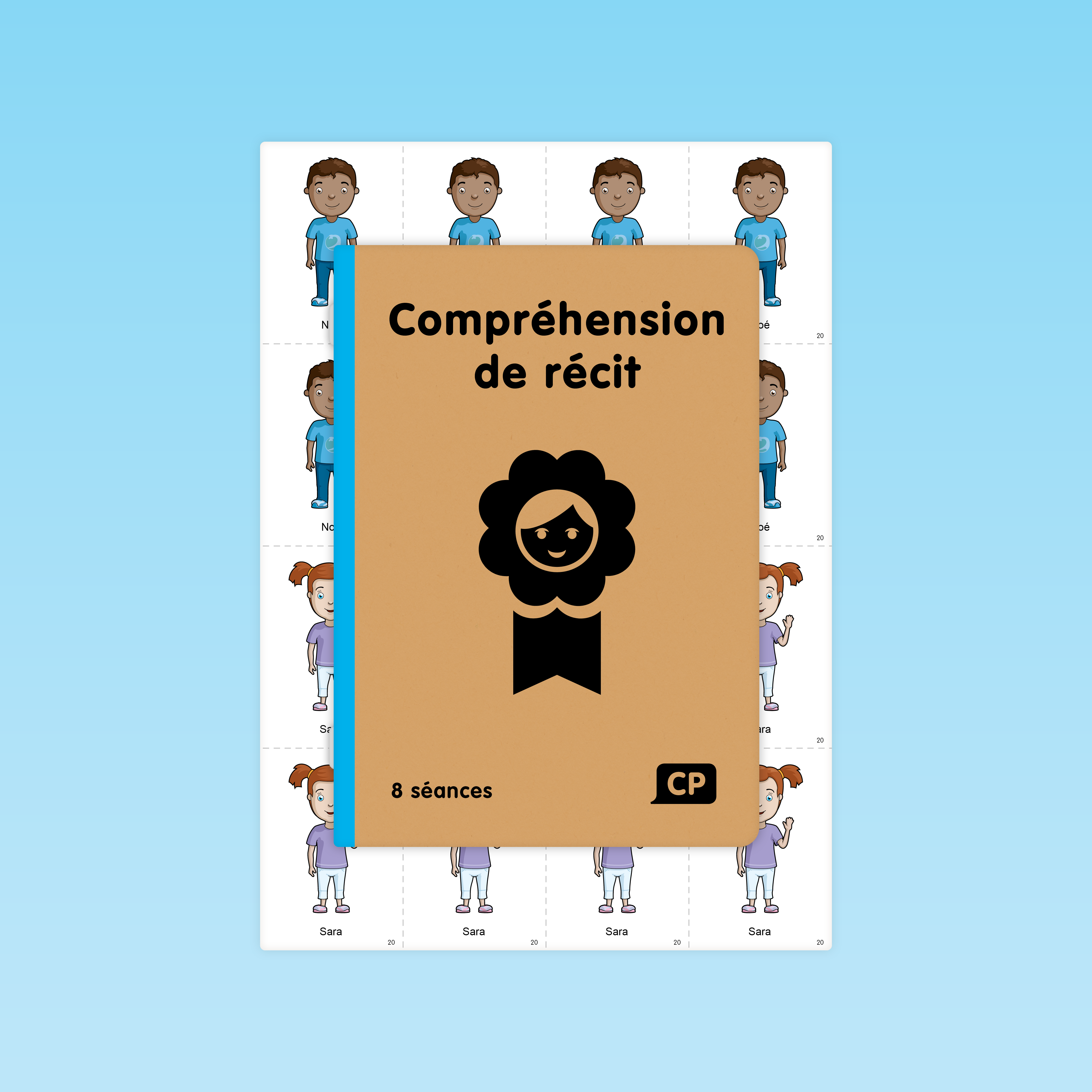 couverture du guide Compréhension de récit CP avec personnages illustrés pour activités orales en classe