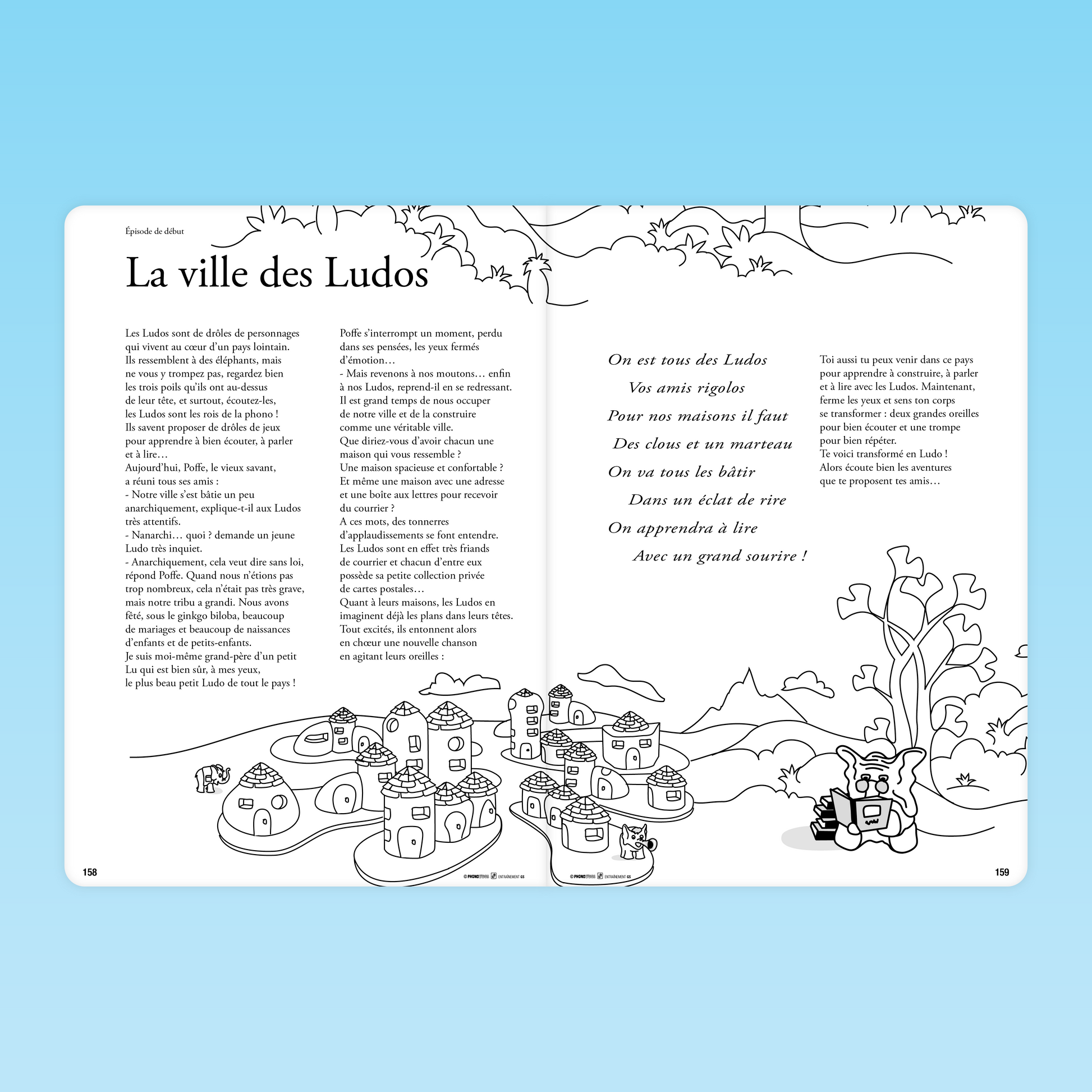épisode d'introduction à la ville des Ludos issu du livret d'entraînement Phonoludos GS