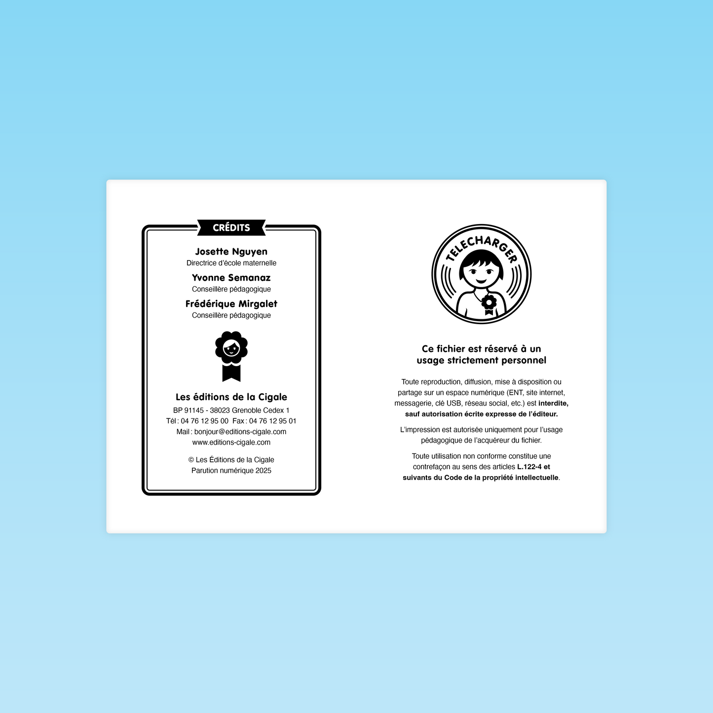 Crédits pédagogiques et aperçu PDF – jeu de langage PS
