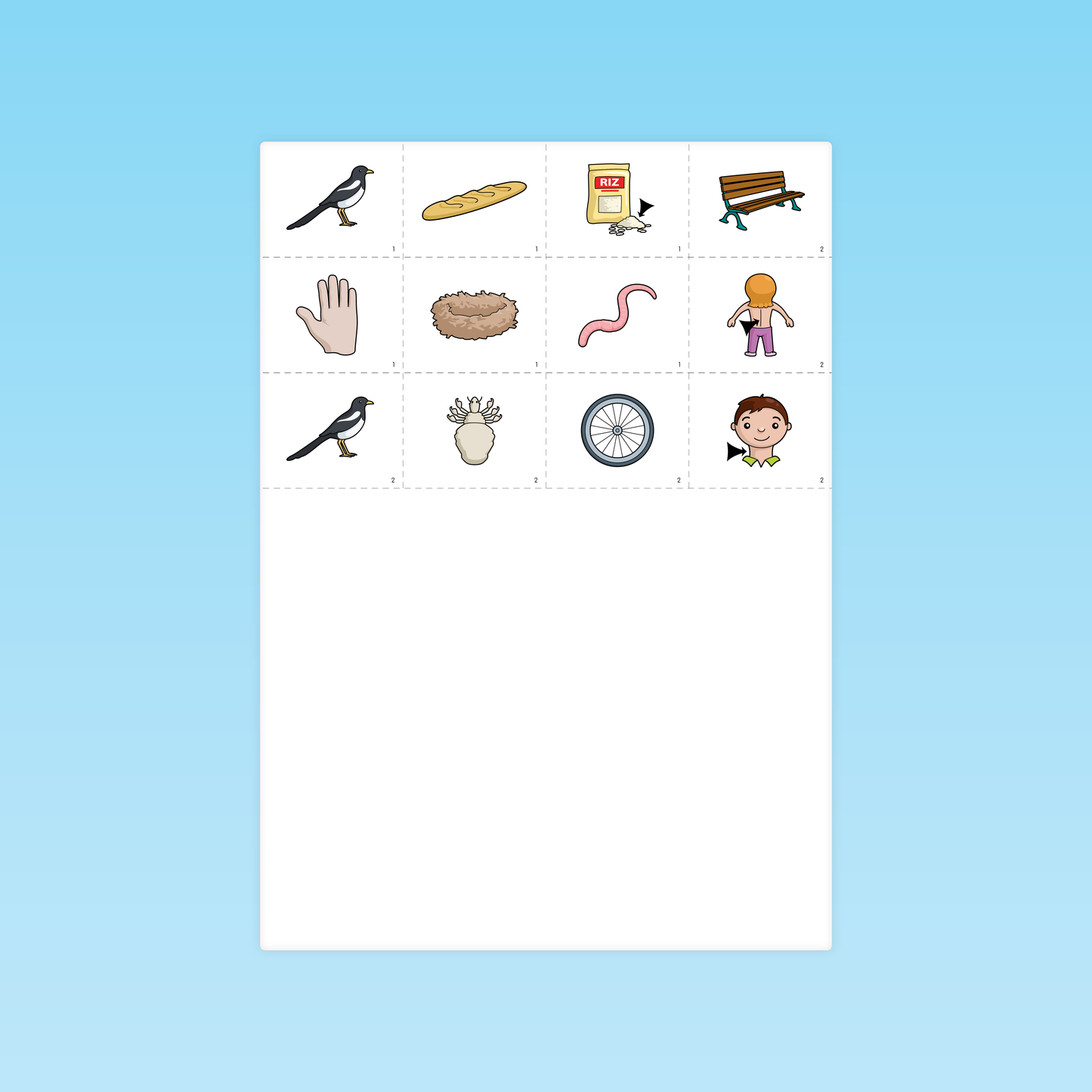 cartes images à utiliser pour les séances sur la syllabe au CP