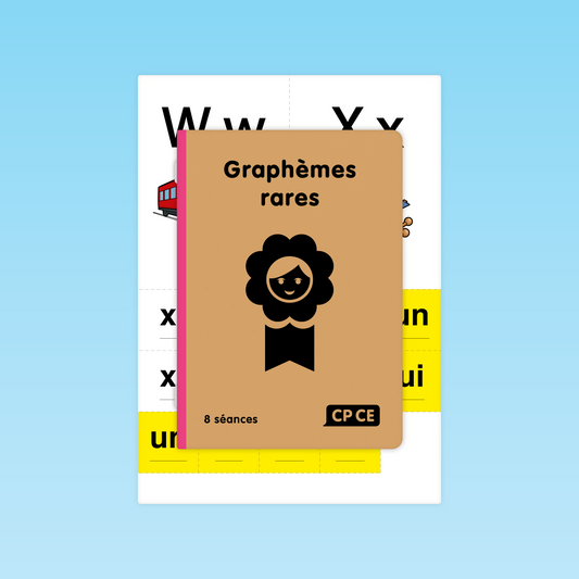 couverture du guide 8 séances sur les graphèmes rares pour les élèves de CP et CE1