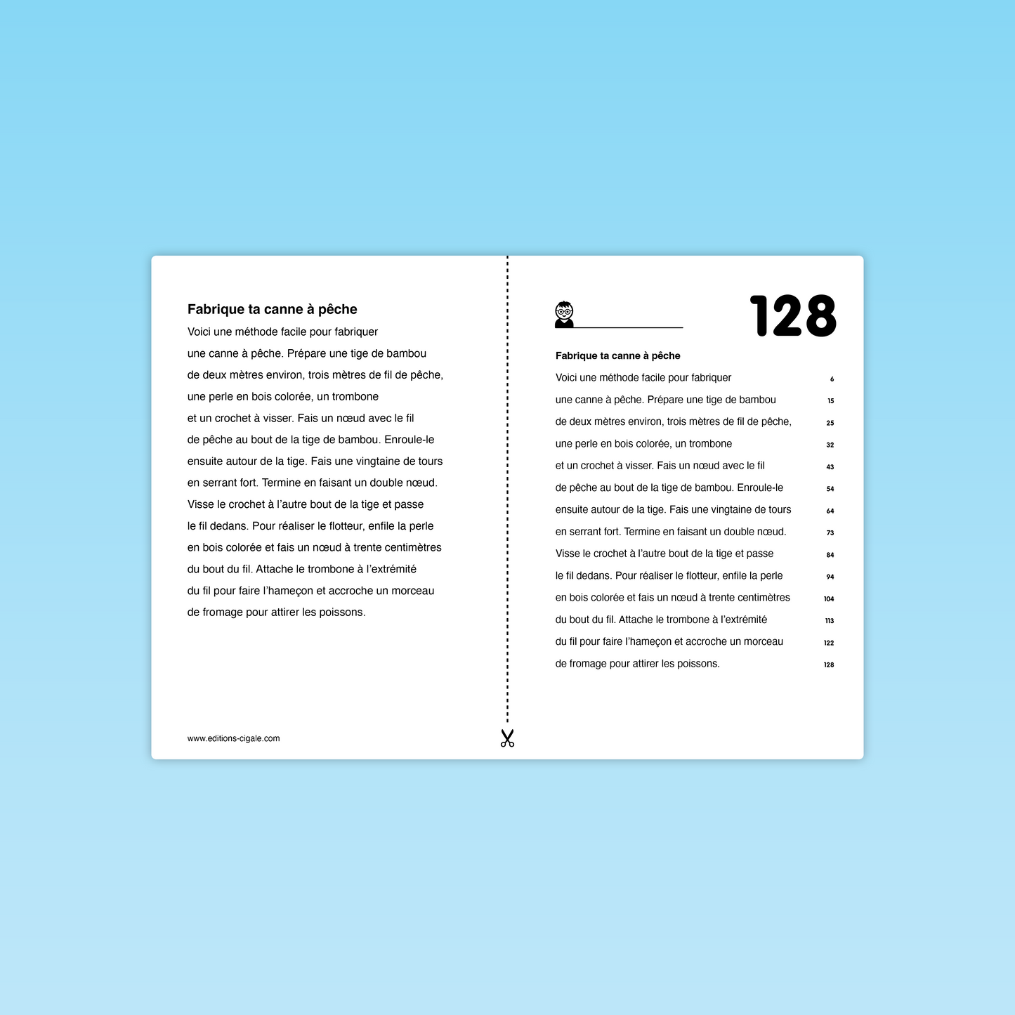 Versions différenciées du texte Fabrique ta canne à pêche – lecture fluide et syllabée