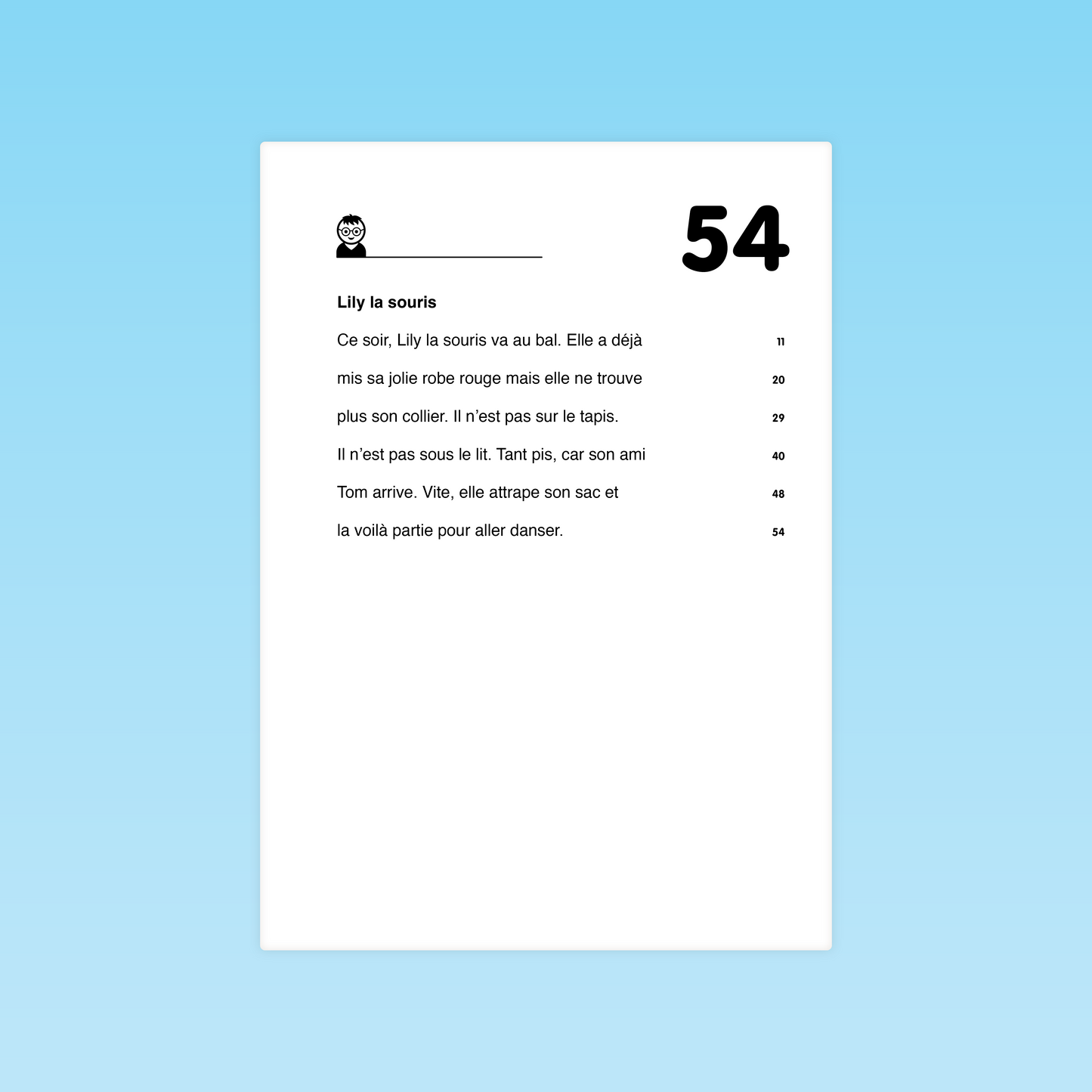 Texte de fluence Lily la souris – lecture fluide et décodage CP