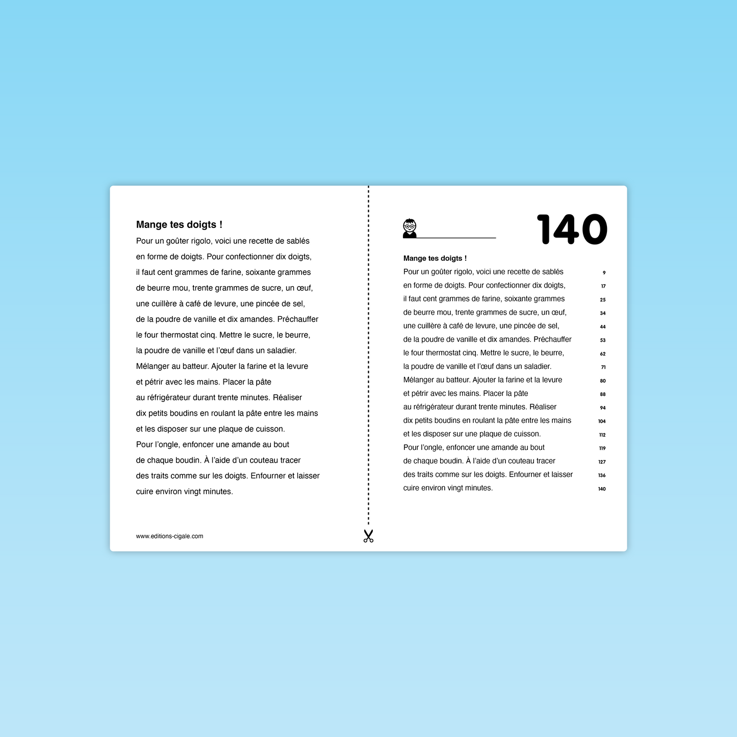 Versions différenciées du texte Mange tes doigts – fluence et différenciation