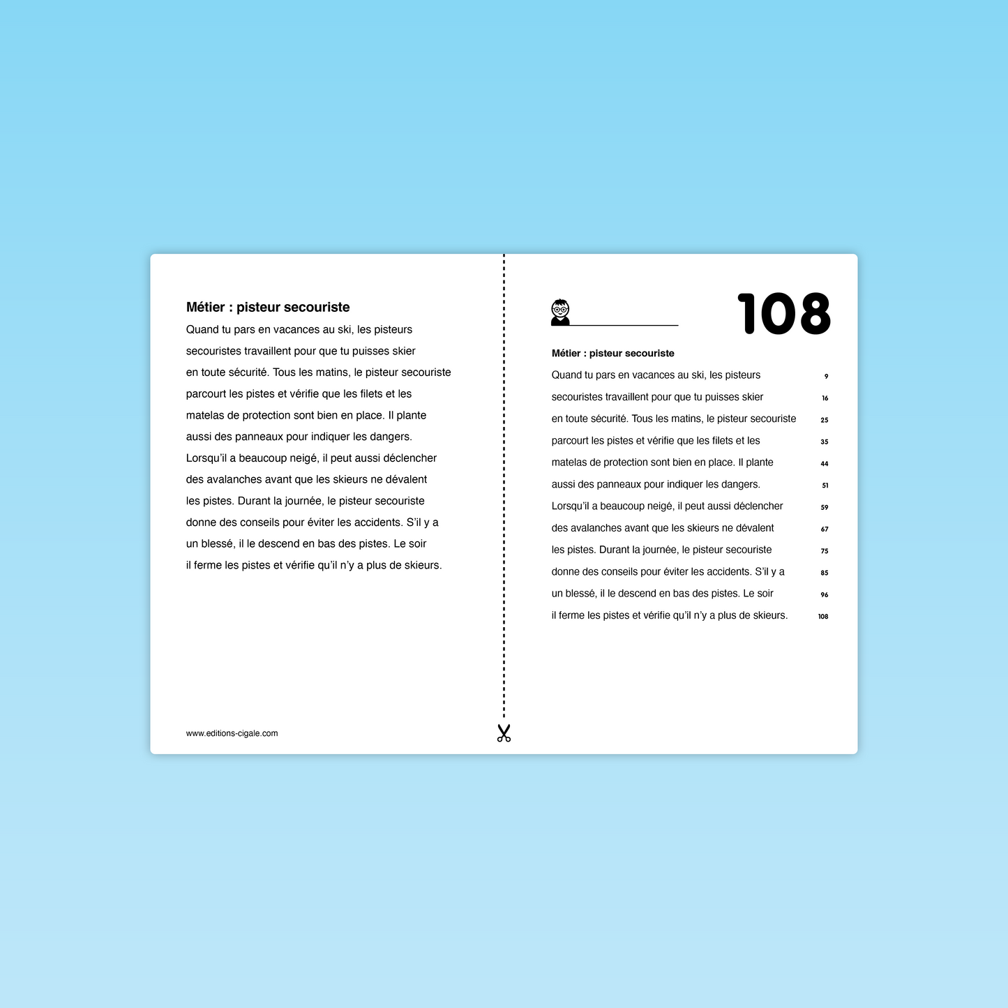 Versions différenciées du texte Pisteur secouriste – fluence et différenciation