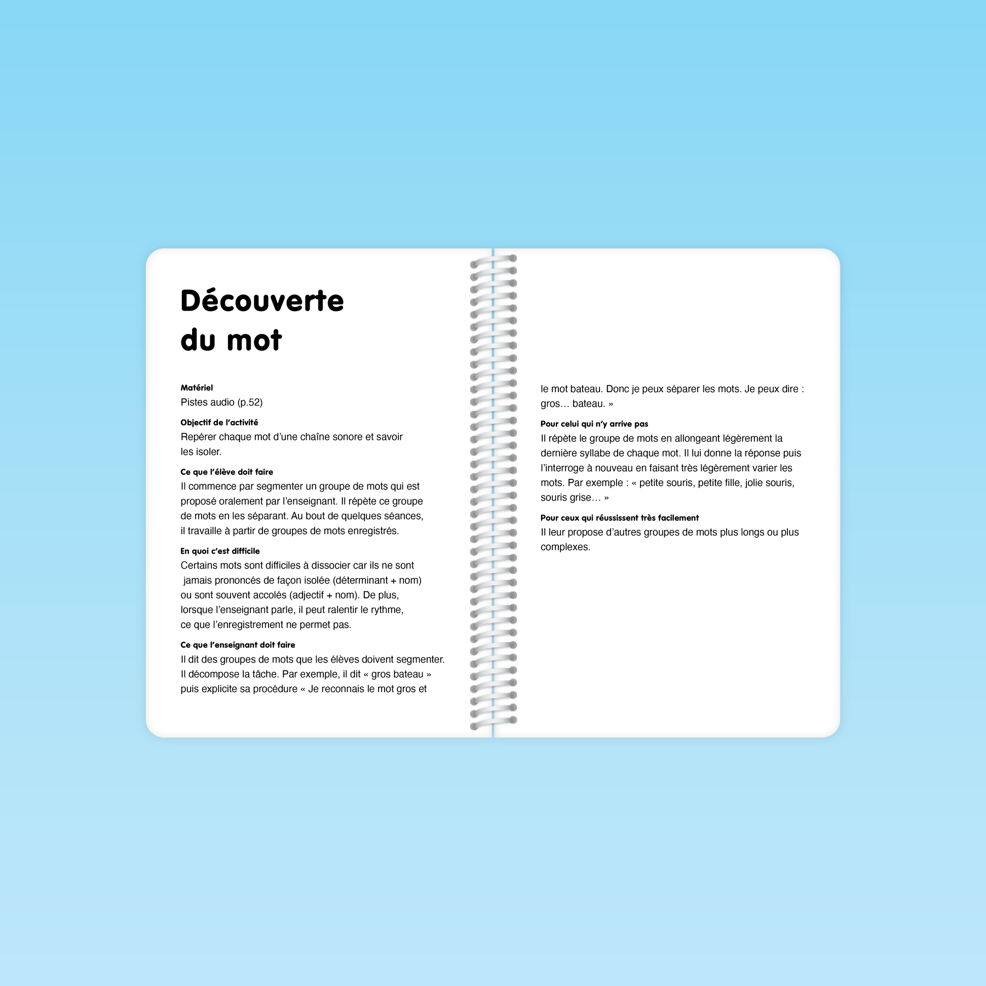 activité de découverte du mot dans les séances de discrimination auditive PS MS