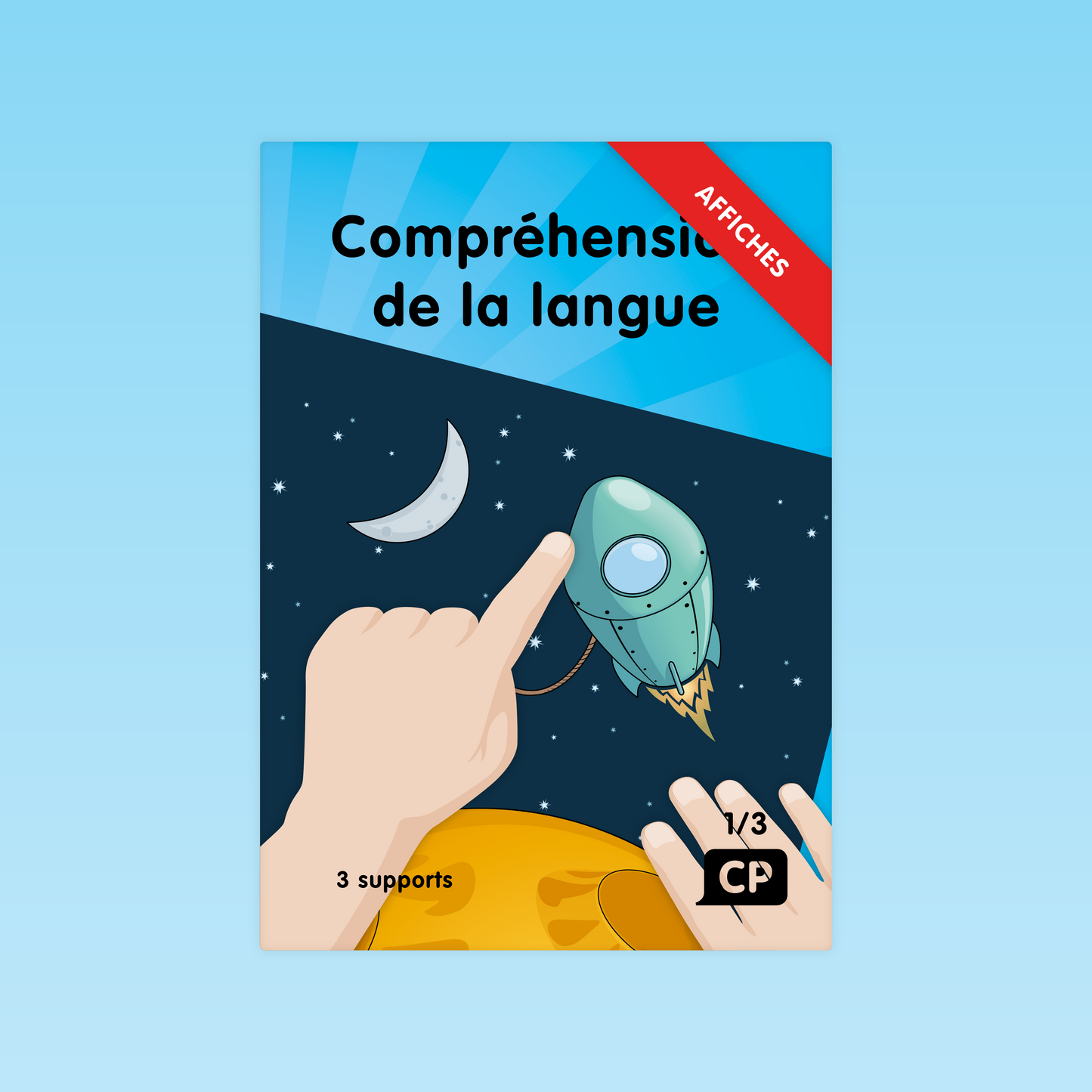 couverture du jeu d’affiches compréhension de la langue CP sur le thème de l’espace