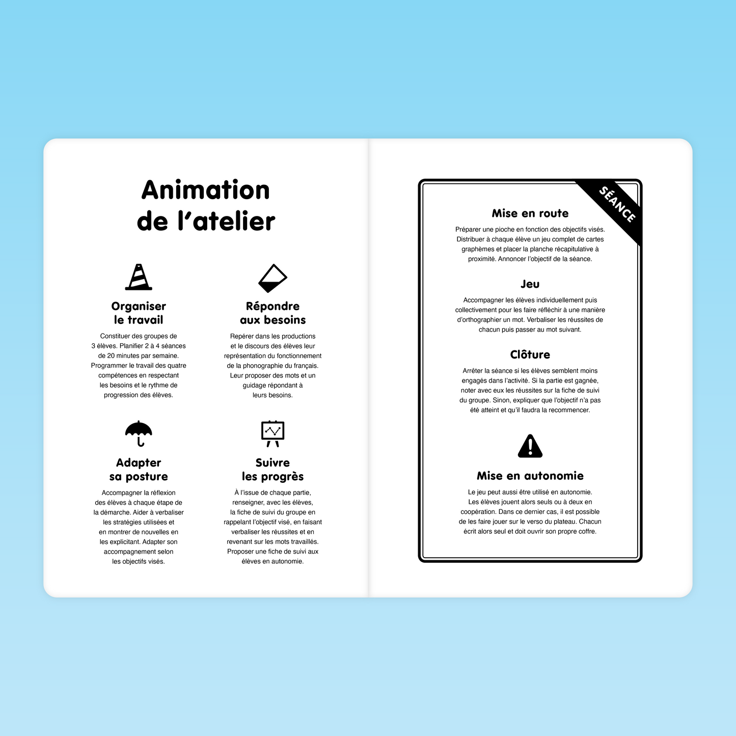 Organisation de l'atelier Grapho Logic GS et déroulement type d'une séance