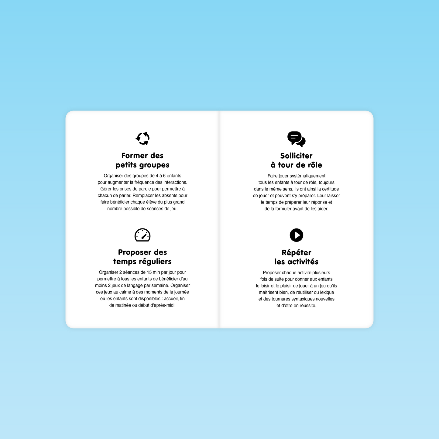 Conseils pédagogiques pour animer des petits groupes en langage oral GS avec interactions régulières et jeux répétés