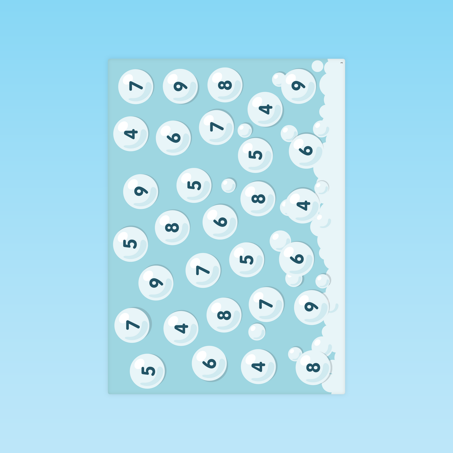 plateau de jeu avec bulles chiffrées pour activités de numération en GS