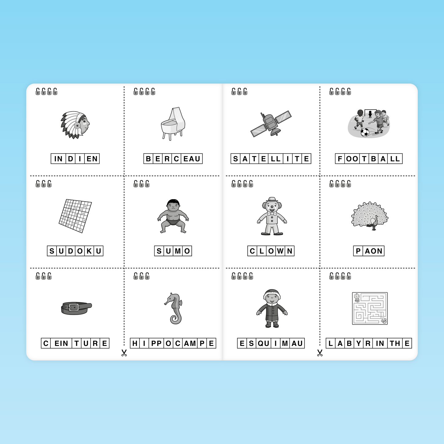 cartes illustrées avec mots complexes du niveau rouge de l’Atelier Ortho‑Logic CP-CE