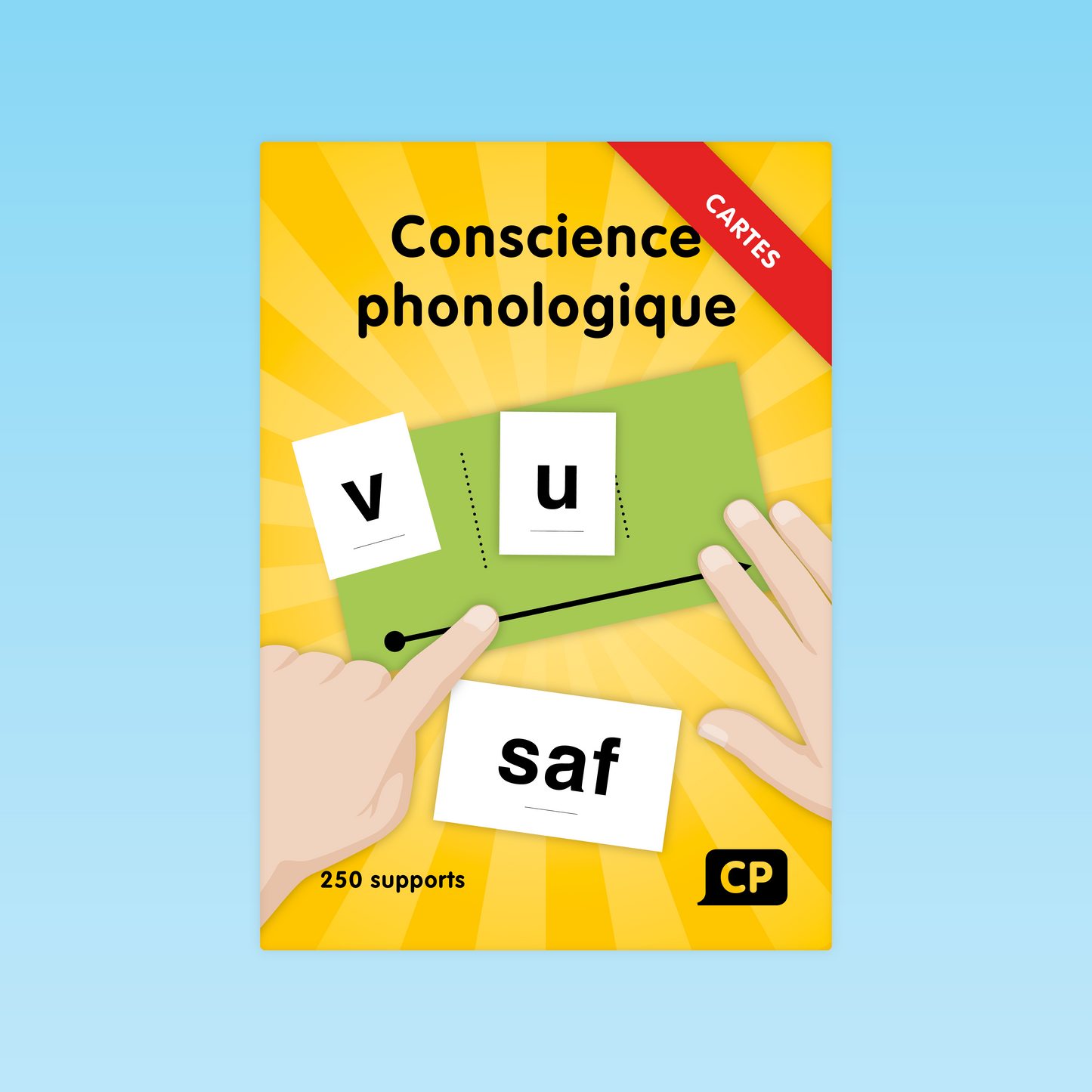 Couverture du produit cartes Conscience phonologique CP avec 250 supports pédagogiques