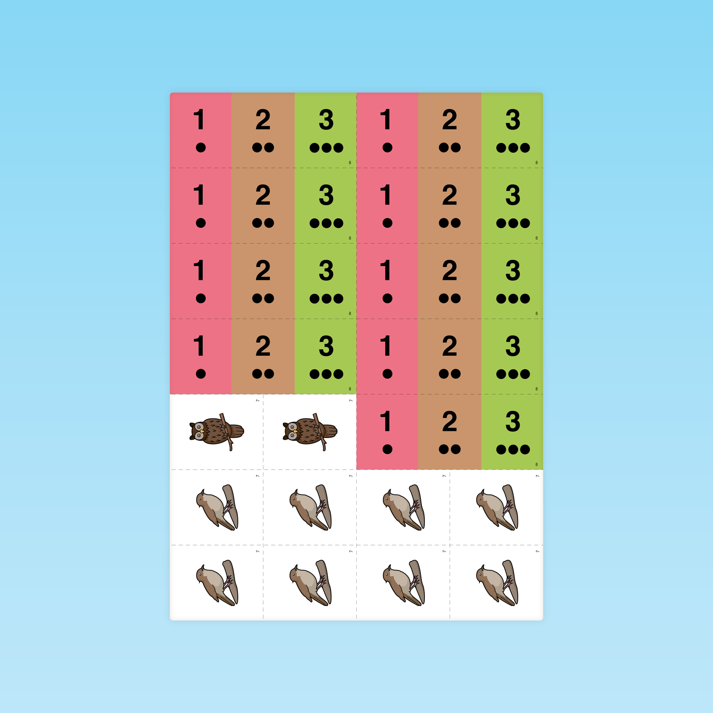 cartes éducatives avec flèches et aigles pour développer la discrimination auditive PS MS