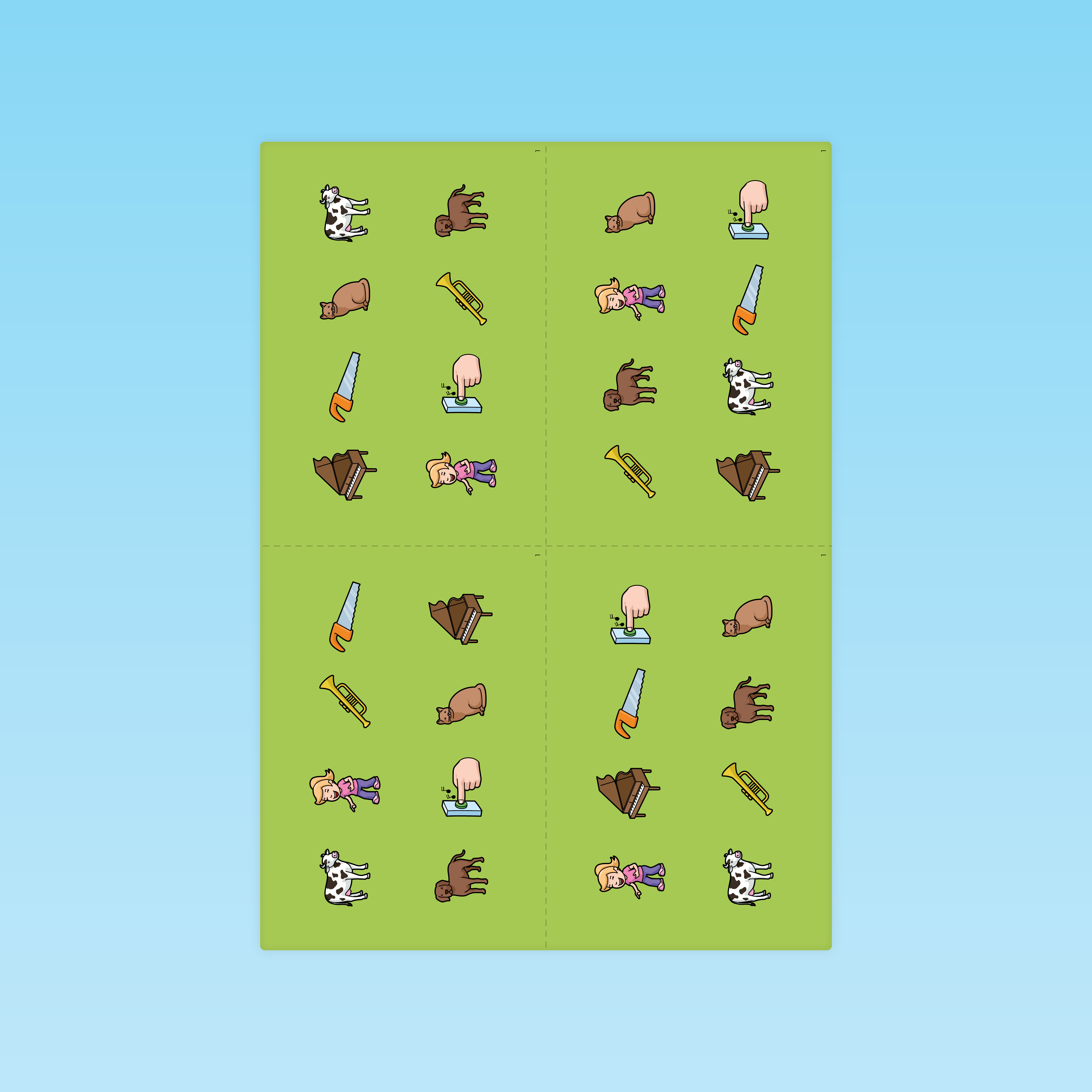 illustrations d'objets variés pour activité de discrimination auditive en maternelle petite et moyenne section
