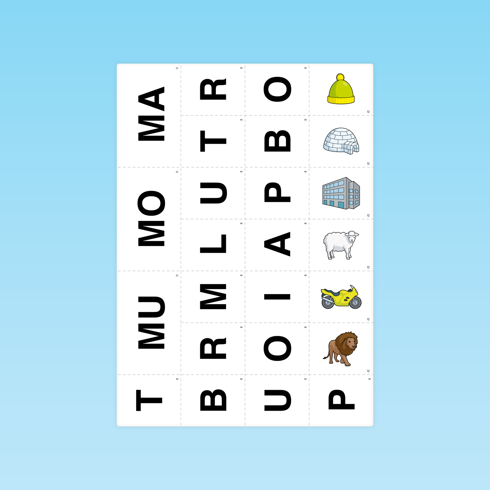Cartes de mots illustrés pour le travail syllabique en grande section