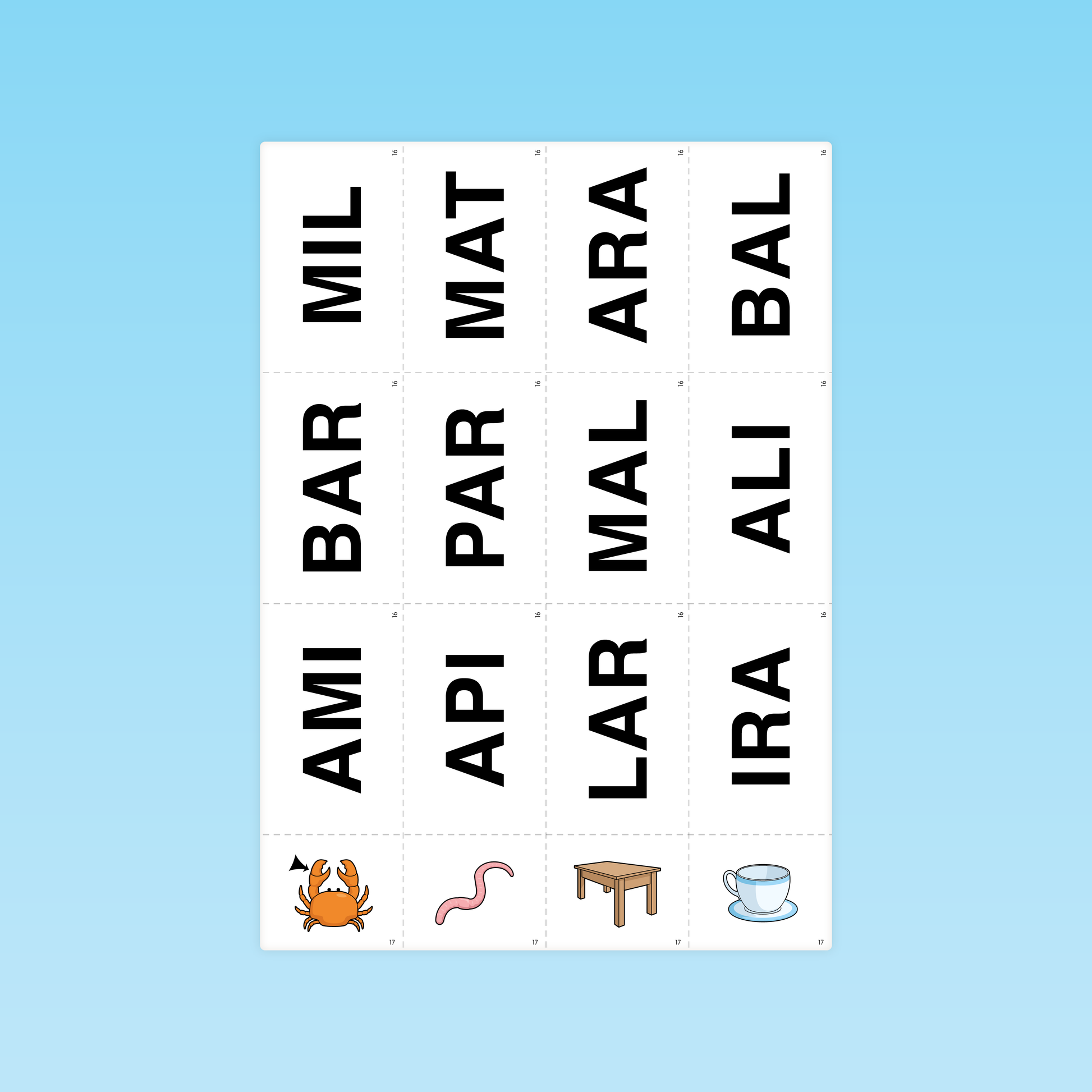 Cartes d’identification des sons et lettres avec illustrations pour GS