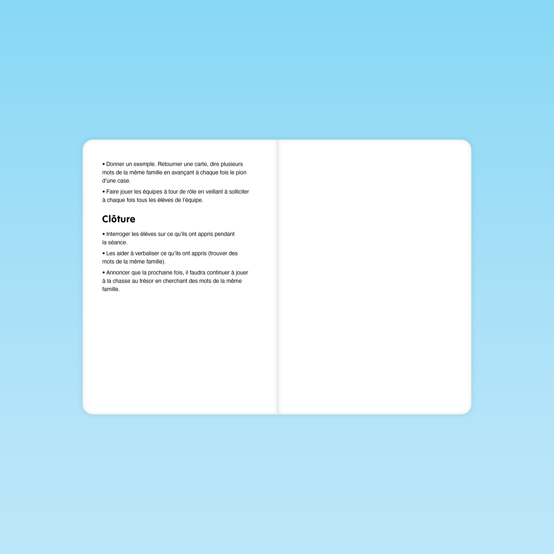 clôture de séance familles de mots en grande section avec verbalisation des apprentissages