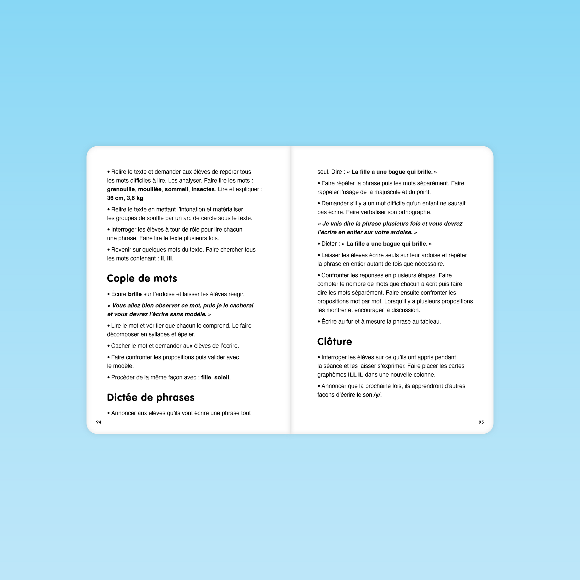 activités de copie, dictée et clôture pour consolider les graphèmes ILL et IL en CP et CE1