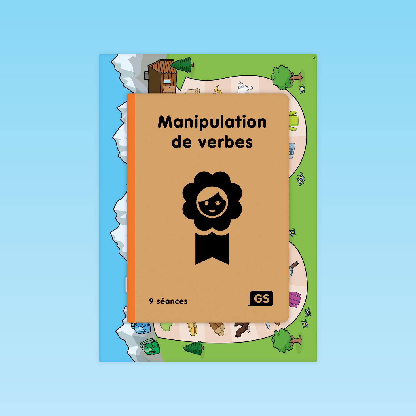 Couverture du guide Manipulation de verbes GS, 9 séances de conjugaison