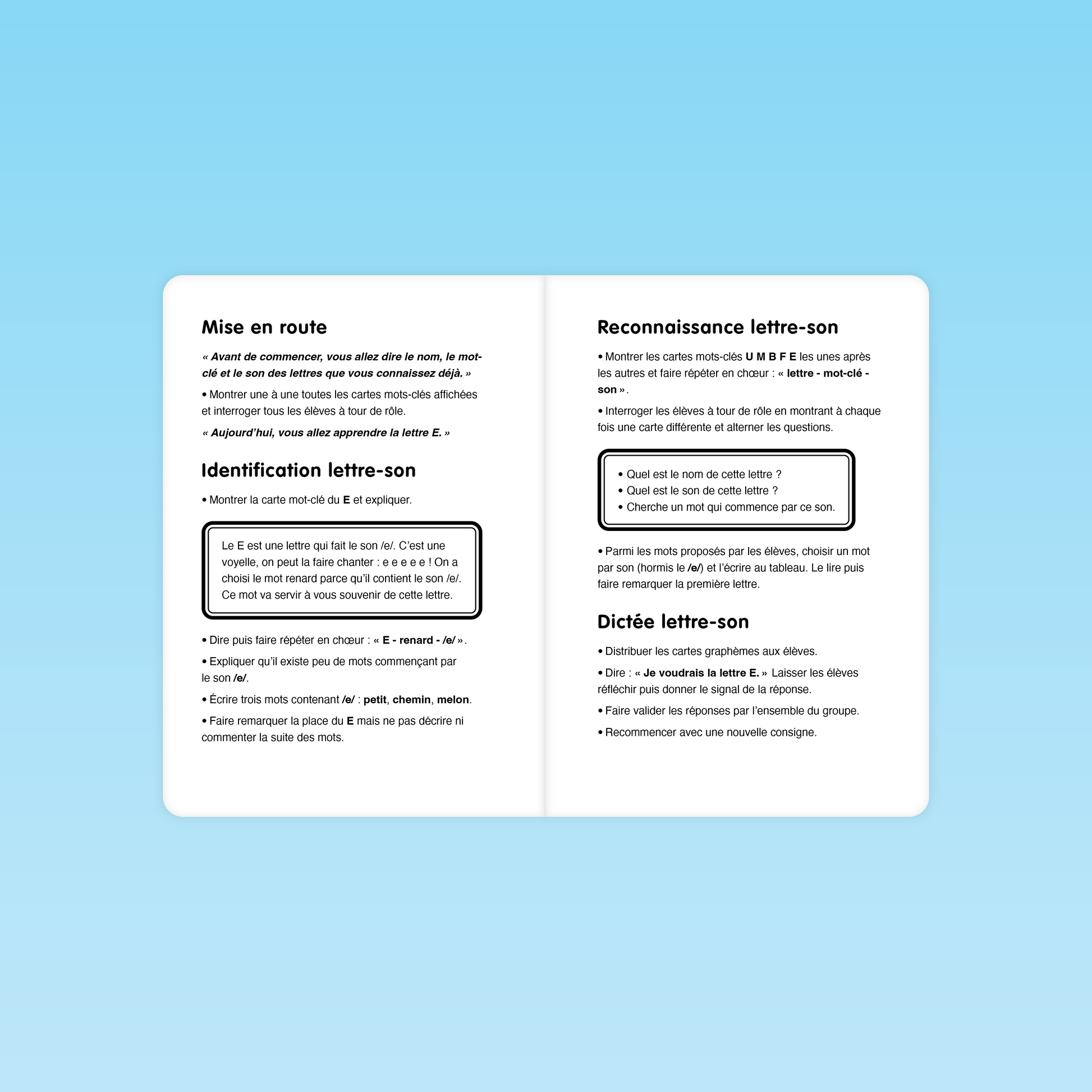 fiche d’activités GS pour identifier et reconnaître la lettre E avec dictée lettre-son et exercices oraux associés