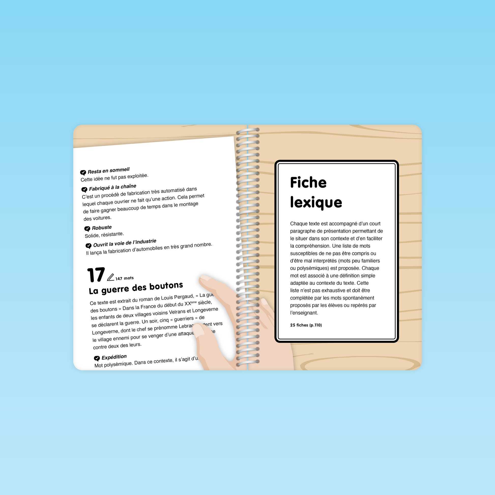 Exemple de fiche lexique pour faciliter la compréhension des textes