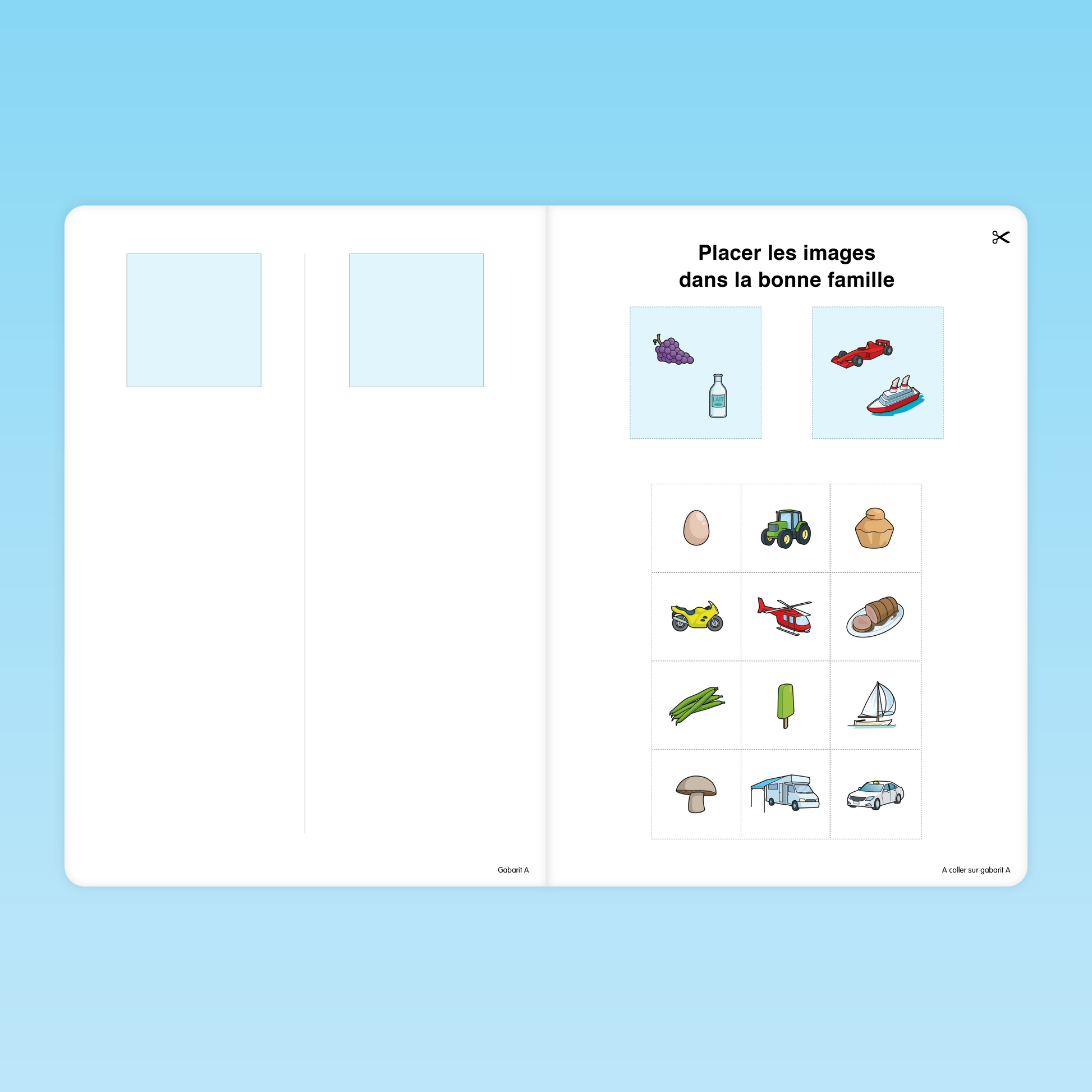activité MS pour classer les images entre aliments et moyens de transport