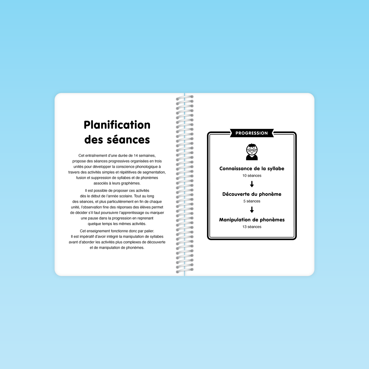 Planification des séances du guide Conscience phonologique M3 avec progression en syllabe, phonème et manipulation sonore