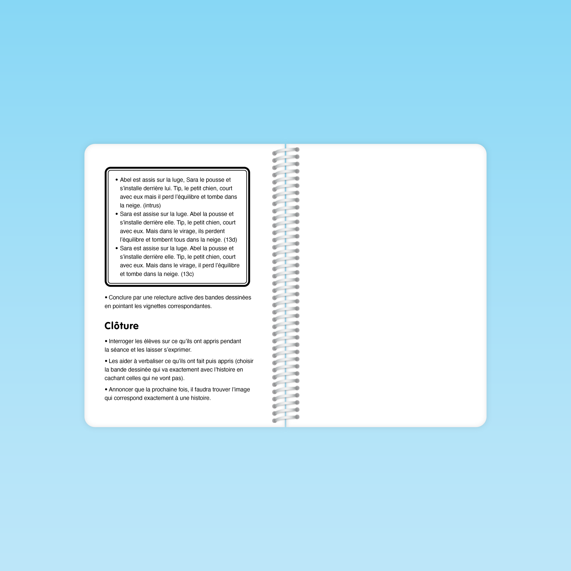 page intérieure du guide cp séance 15 présentant la clôture de séance avec questions de récapitulation, verbalisation des apprentissages et consignes de suivi