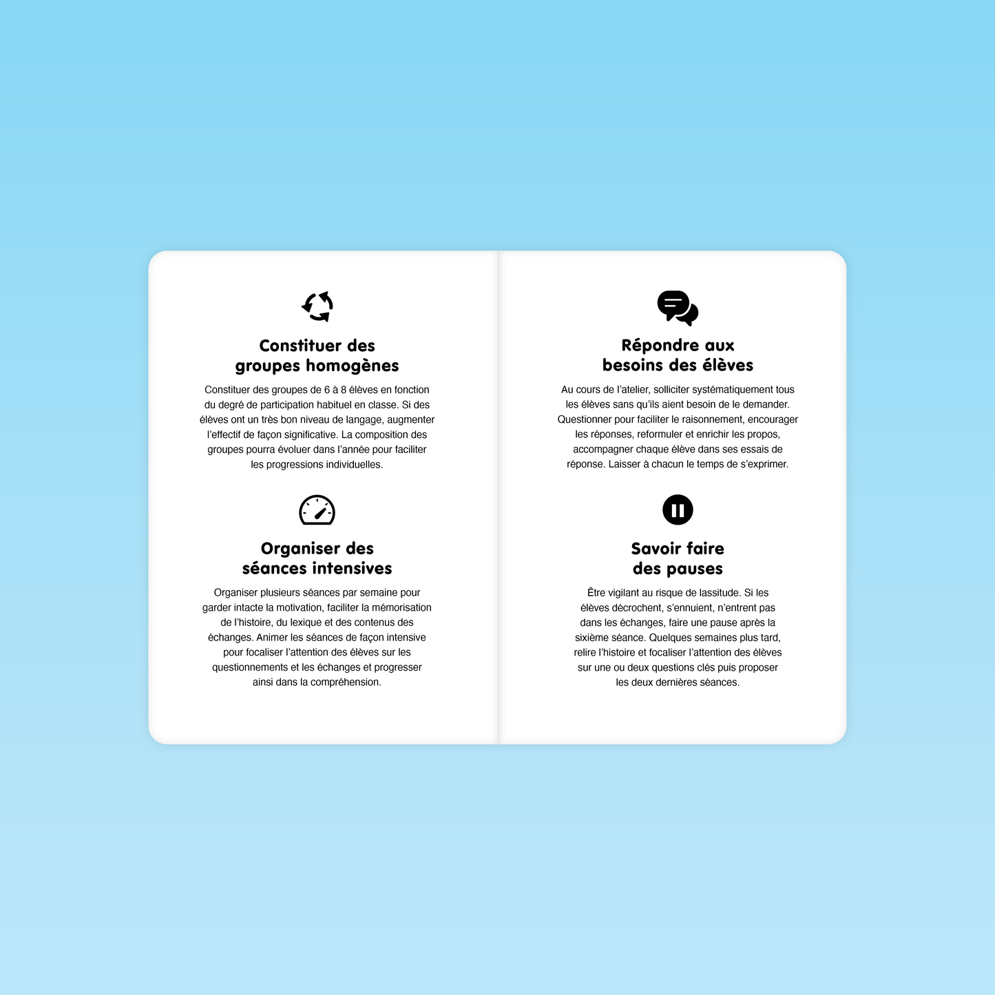 Conseils pour constituer les groupes et organiser les séances dans le guide Hansel et Gretel