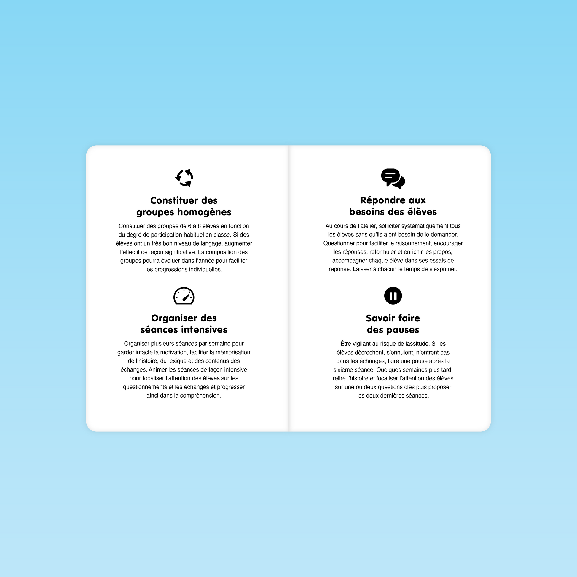 Conseils pour constituer les groupes et organiser les séances dans le guide Hansel et Gretel