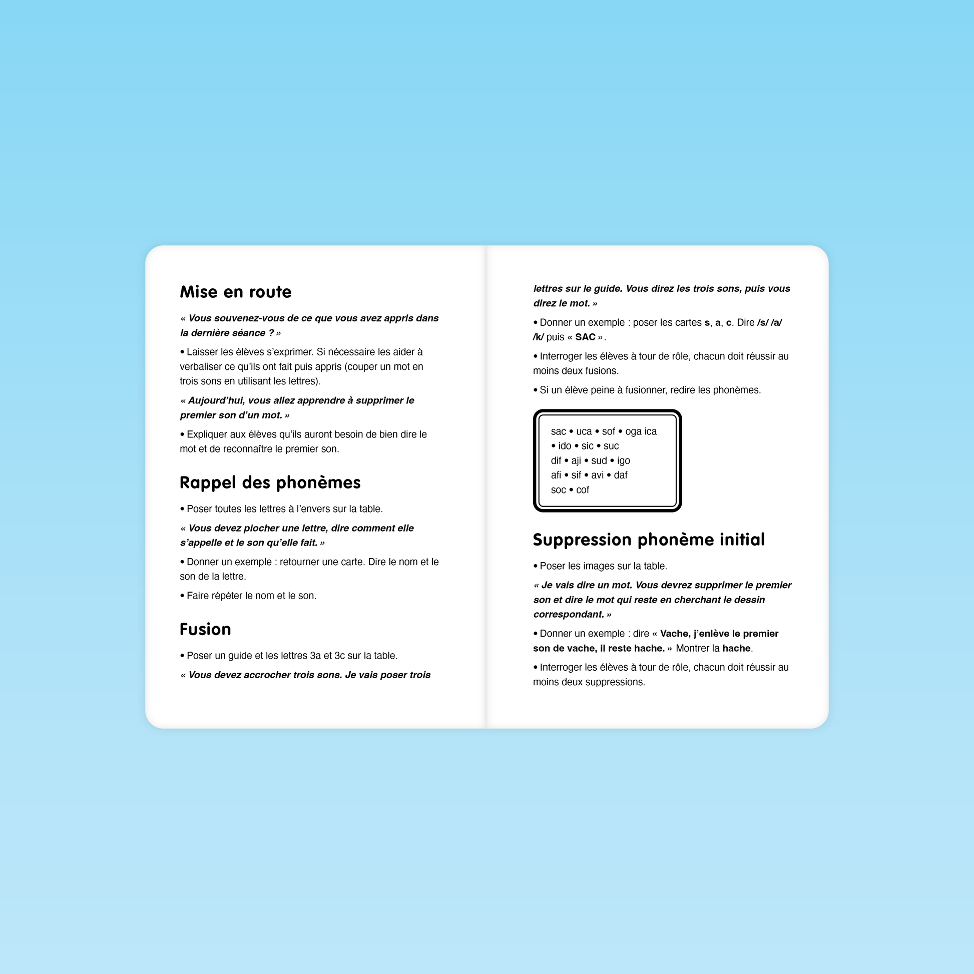 Guide détaillé pour l’activité de suppression du phonème initial en CP