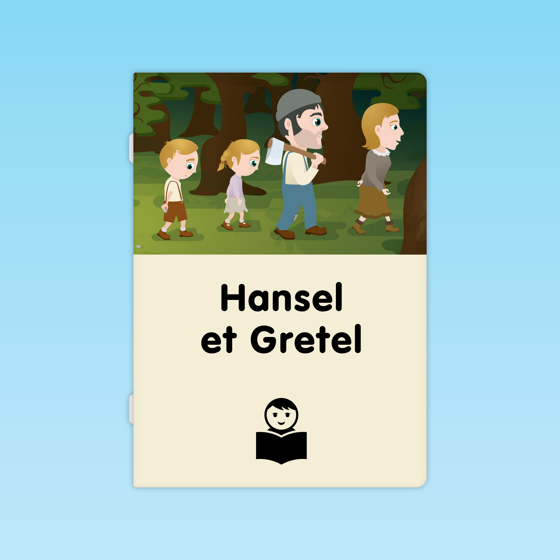 couverture de l’album Hansel et Gretel CP CE avec les personnages marchant dans la forêt