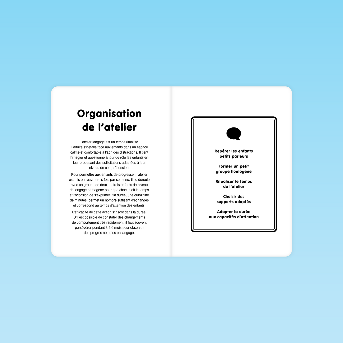 Organisation de l’atelier langage avec l’imagier Parler Bambin : étapes clés et conseils pour structurer les séances en maternelle