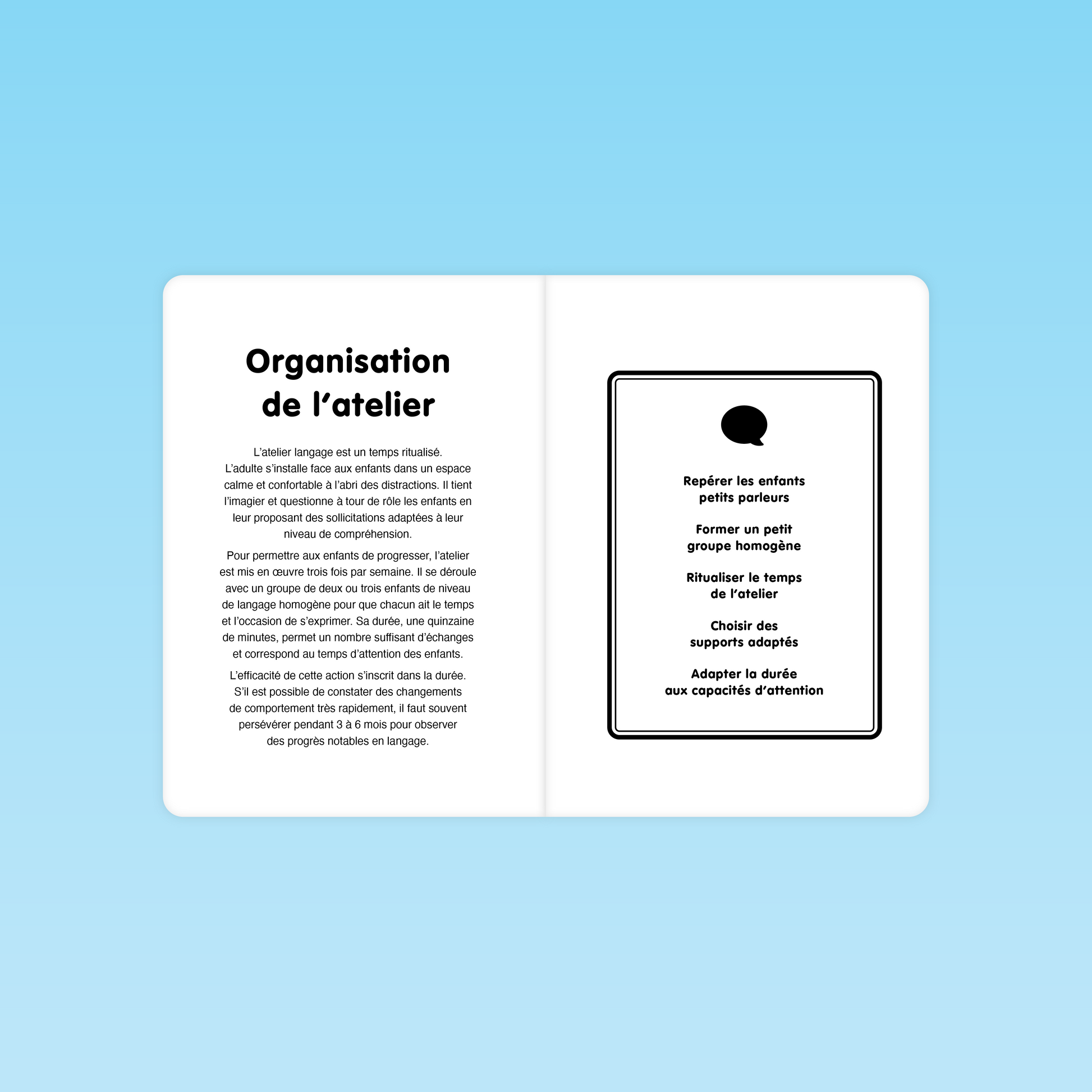 Organisation de l’atelier langage avec l’imagier Parler Bambin : étapes clés et conseils pour structurer les séances en maternelle