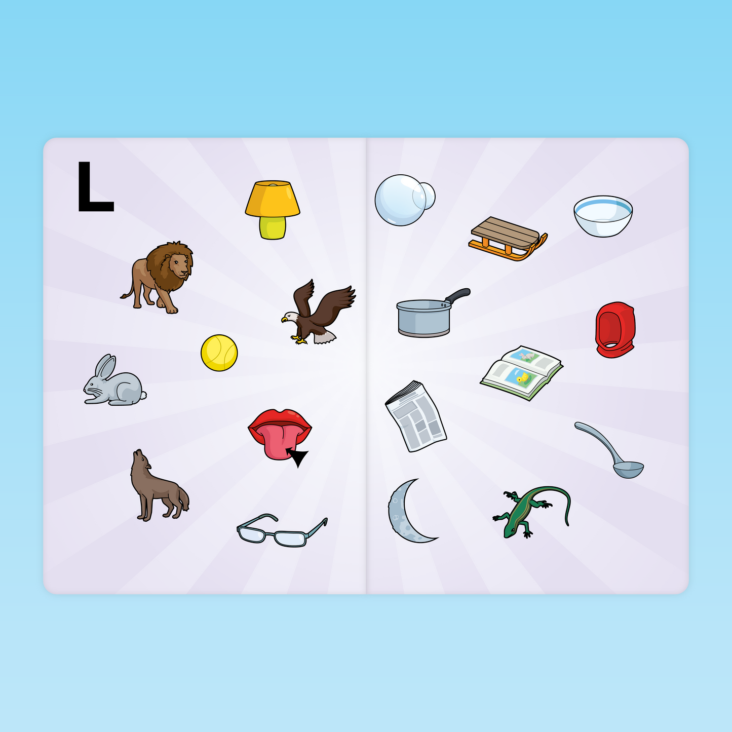 imagier phonème l avec illustrations d’objets contenant le son l pour la grande section GS