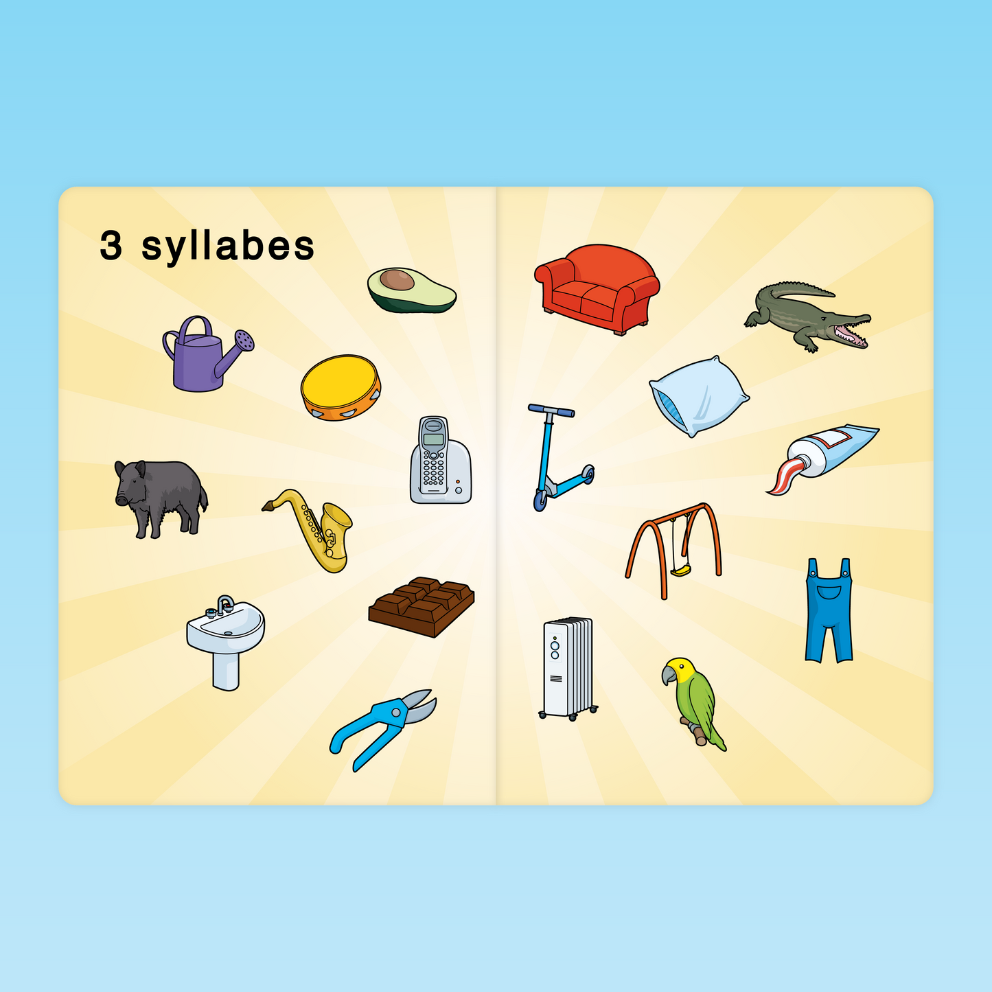 imagier GS mots de trois syllabes pour apprendre à découper les mots en syllabes en grande section