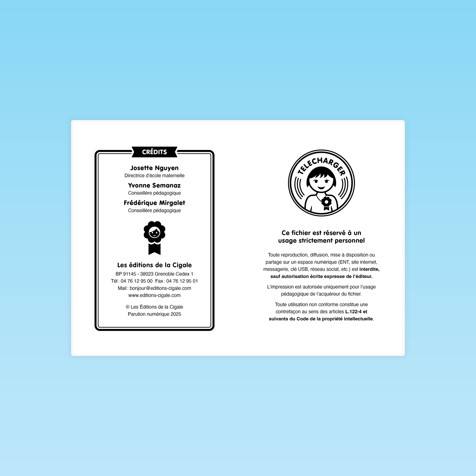 Crédits pédagogiques et aperçu PDF – jeu de langage PS