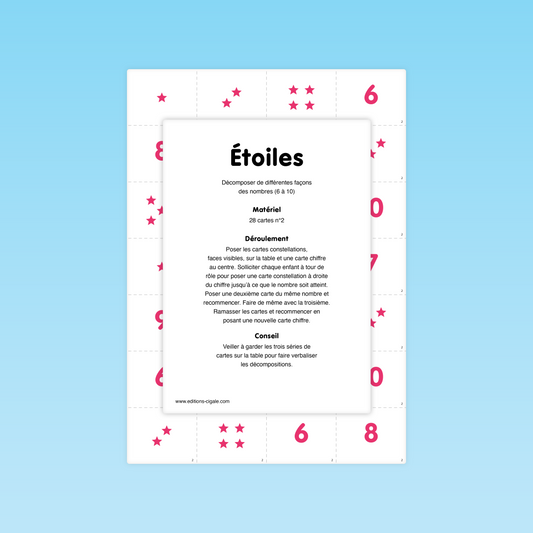 Enfants manipulant les cartes Étoiles pour apprendre à décomposer les nombres