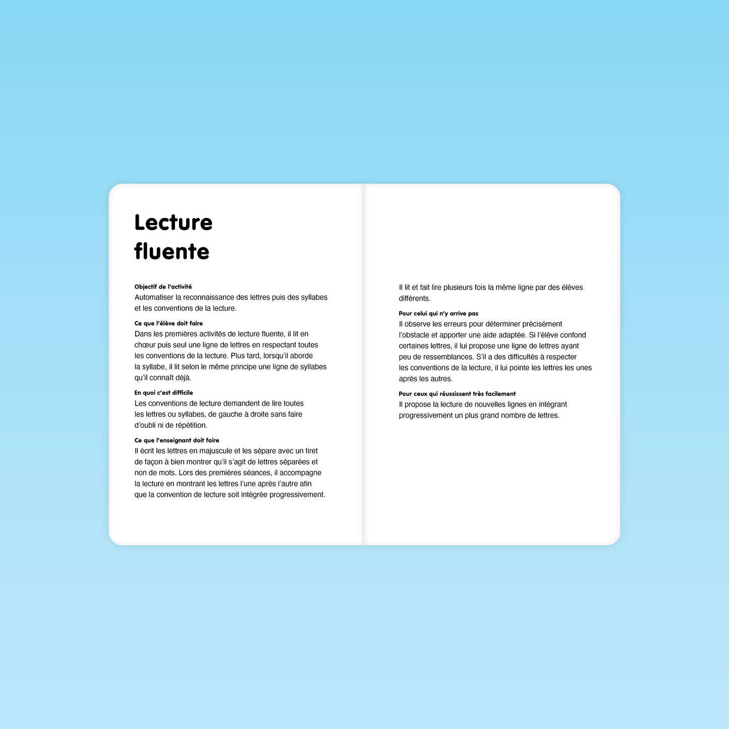 Activité lecture fluente pour automatiser la reconnaissance des lettres en GS
