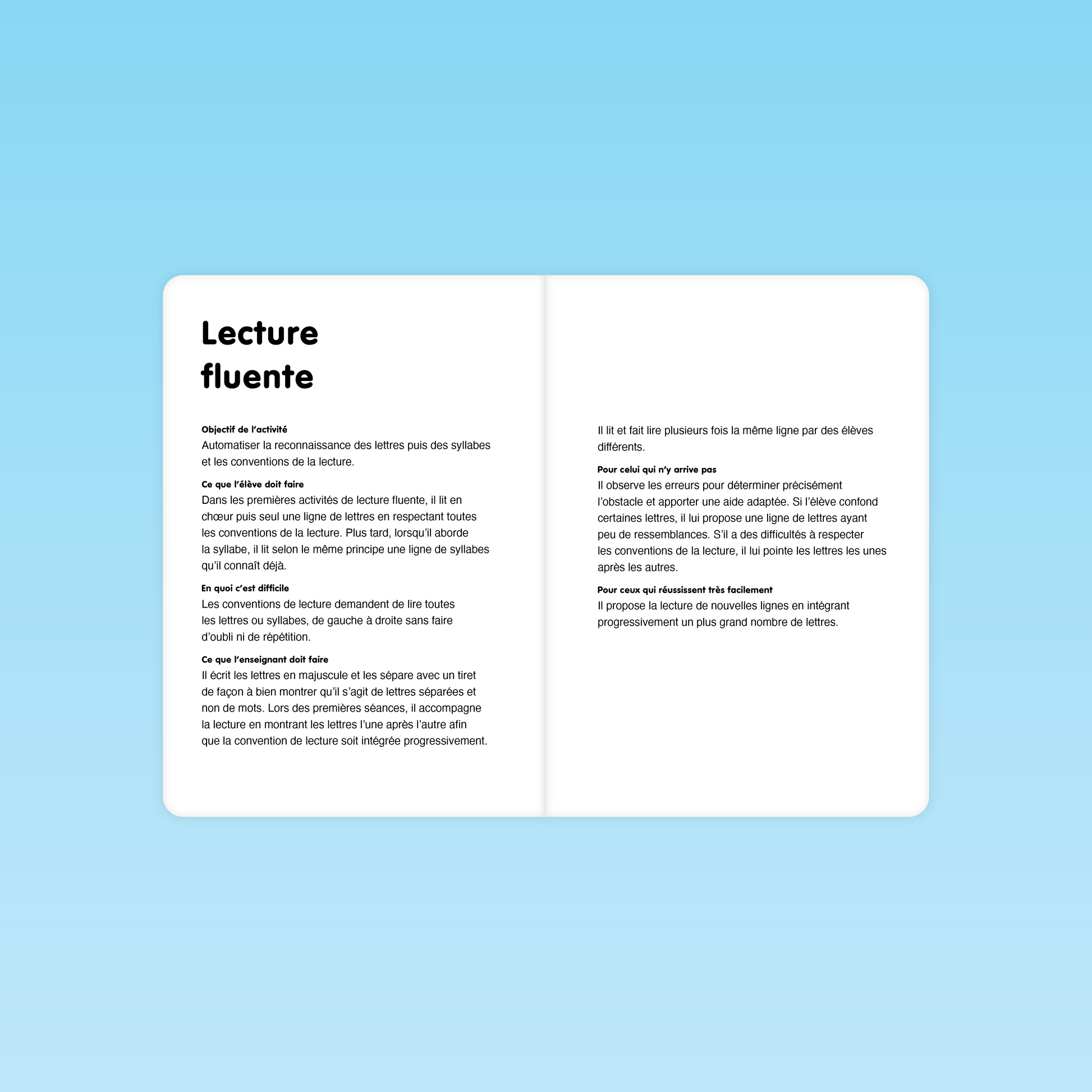 Activité lecture fluente pour automatiser la reconnaissance des lettres en GS