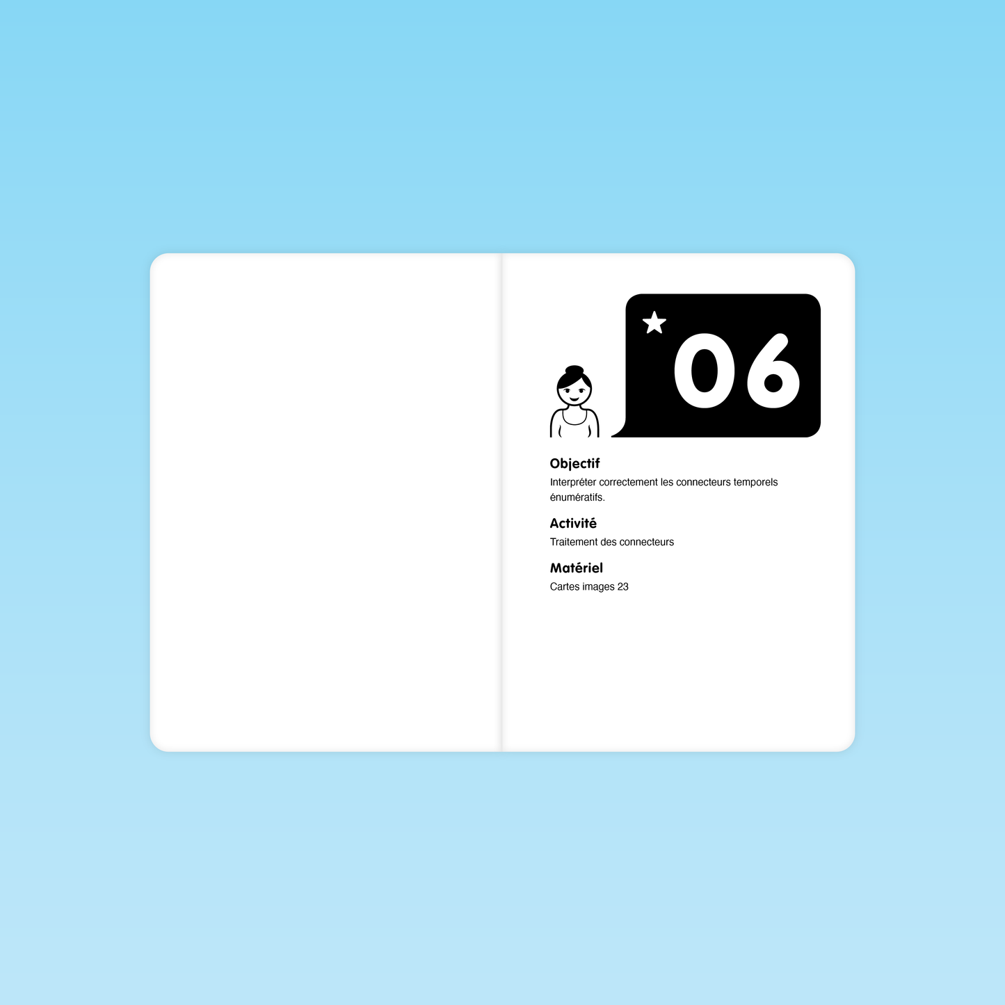 iche objectif et matériel de la séance 6 sur les connecteurs lexicaux du guide M3 éditions Cigale