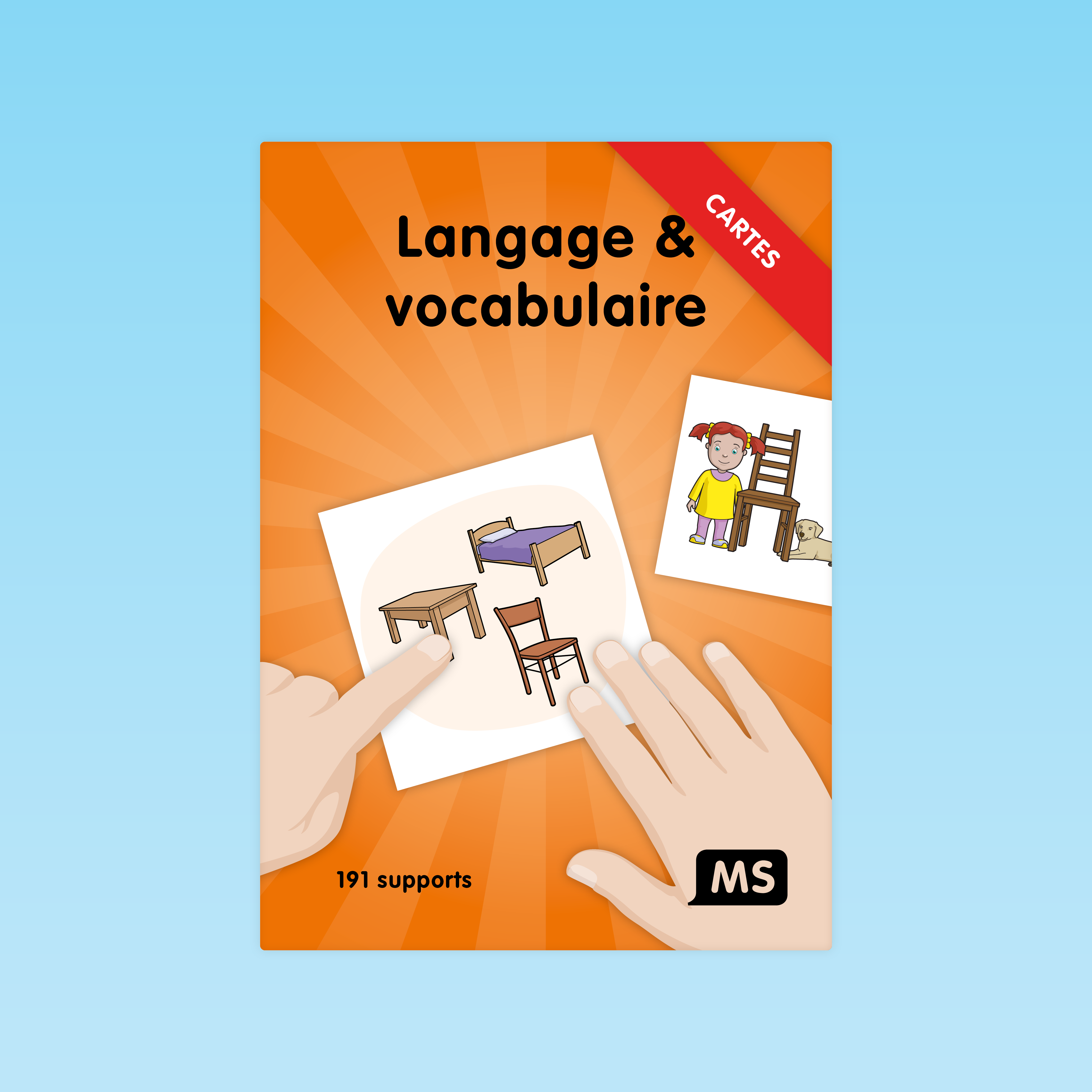 couverture du pack de 191 cartes langage et vocabulaire pour la moyenne section (MS)